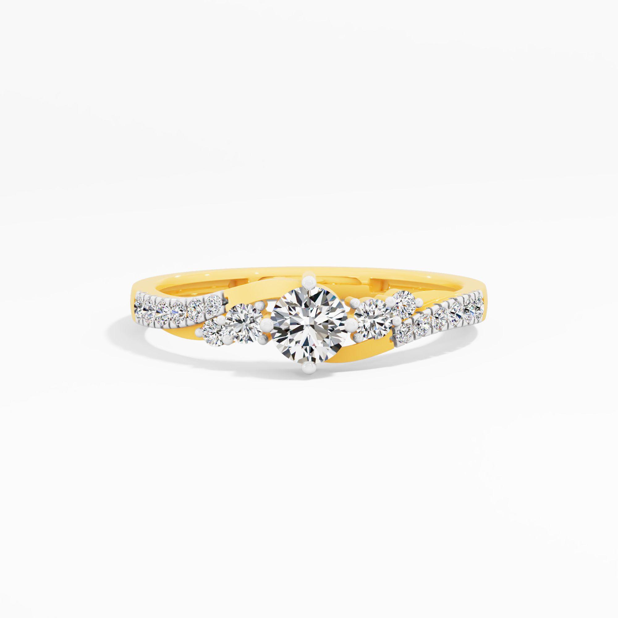 Cascading Starlight Solitaire Ring