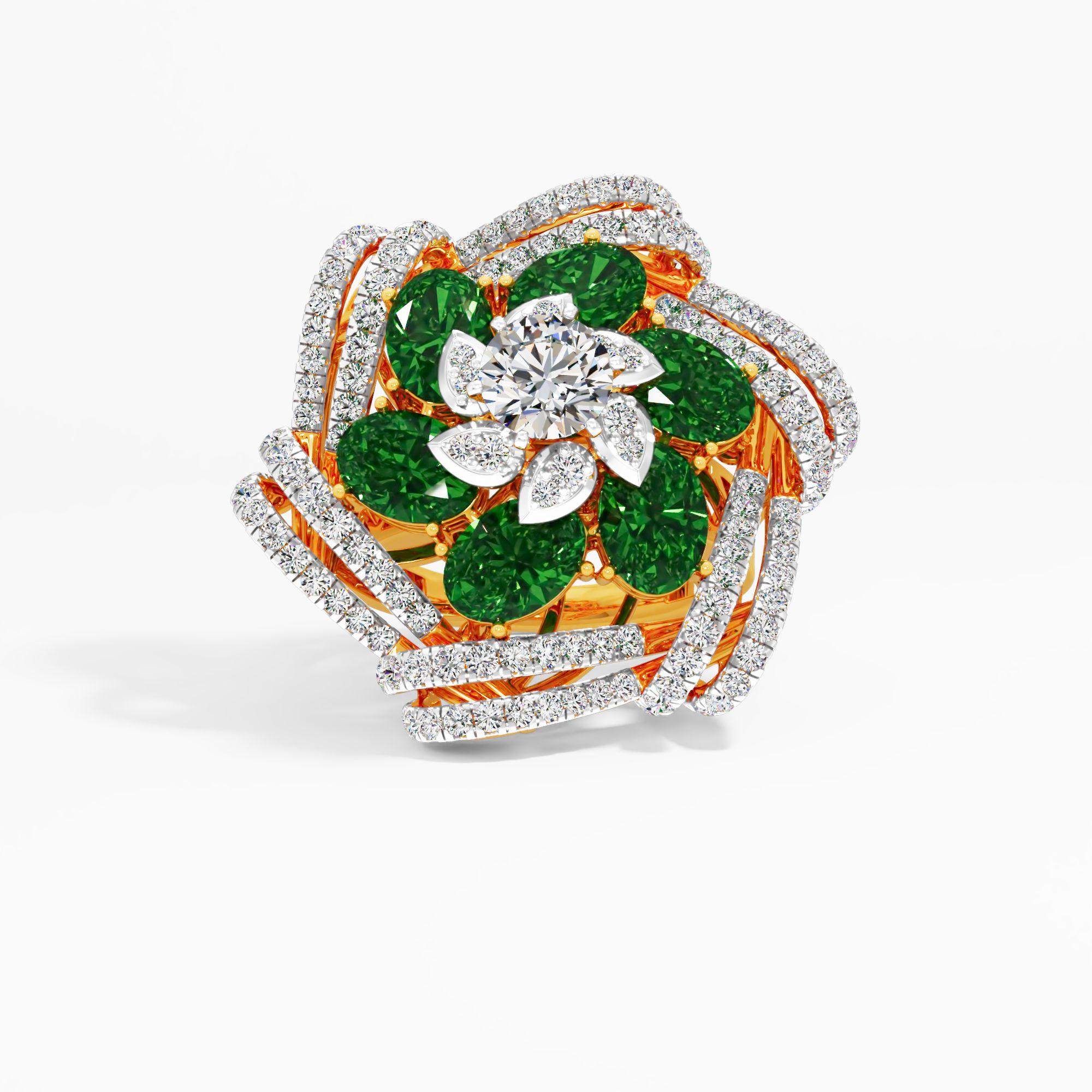 Whirlwind Cluster Cocktail Ring