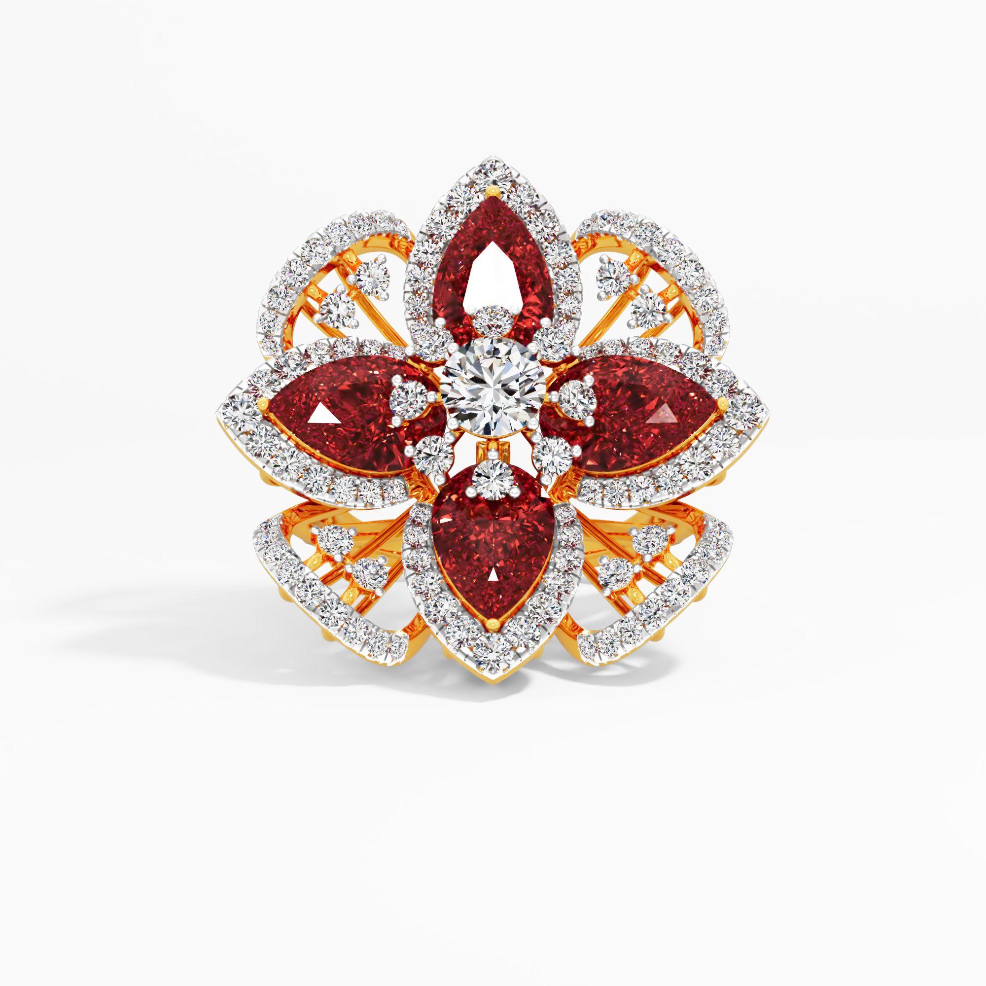 Majestic Lotus Bloom Cocktail Ring