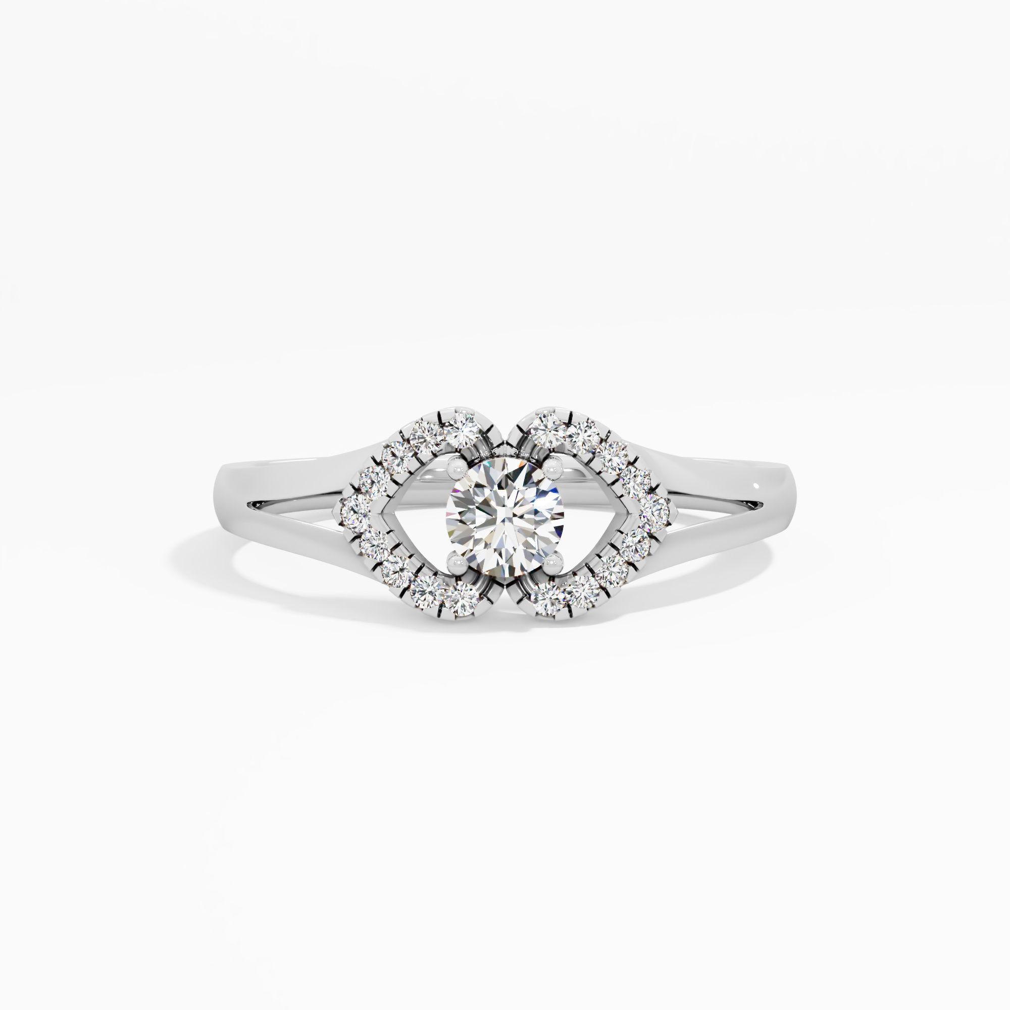 Embracing Hearts Solitaire Ring