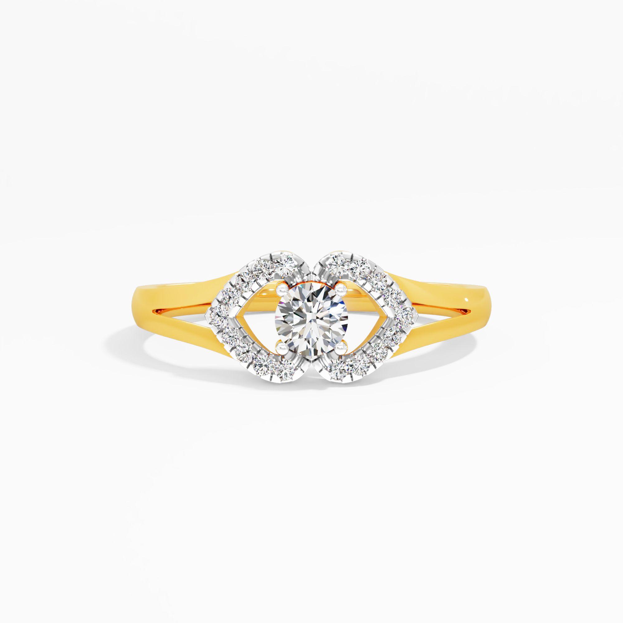 Embracing Hearts Solitaire Ring