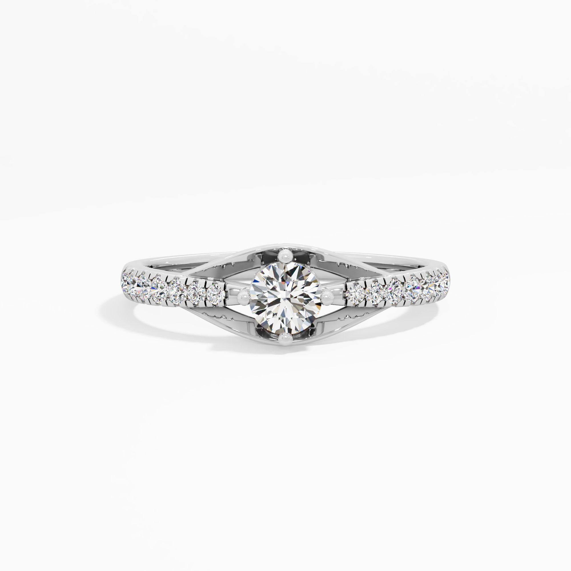 Modern Split Shank Solitaire Ring