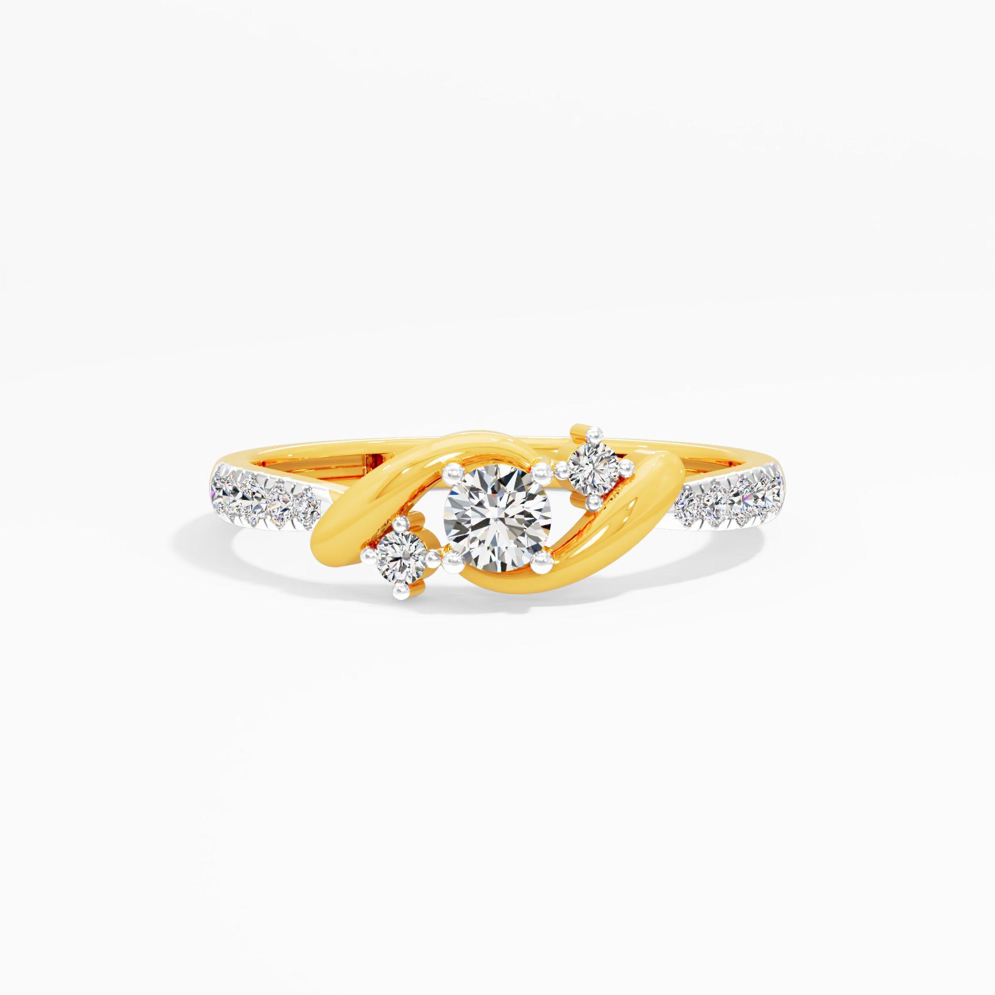 Twisted Trio Solitaire Ring