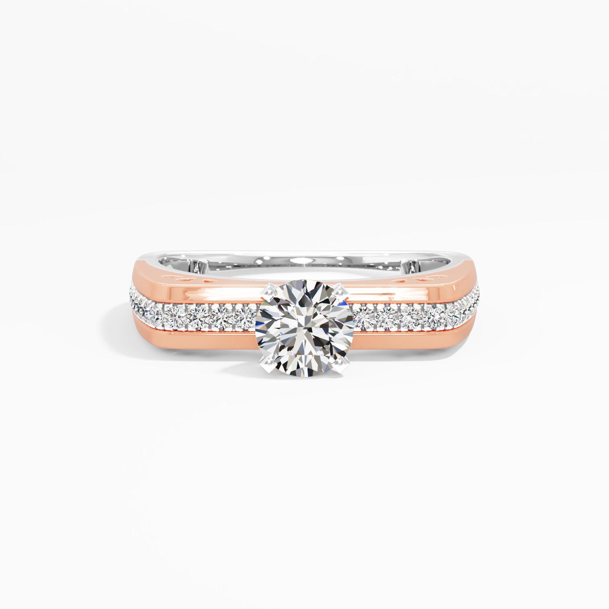 Bridge Two Tone Solitaire Ring