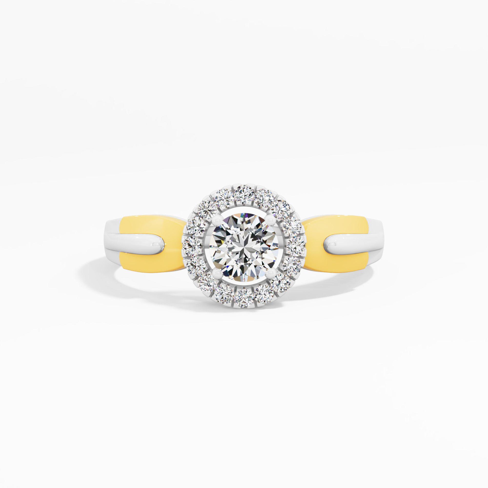 Lunar Embrace Two Tone Halo Ring