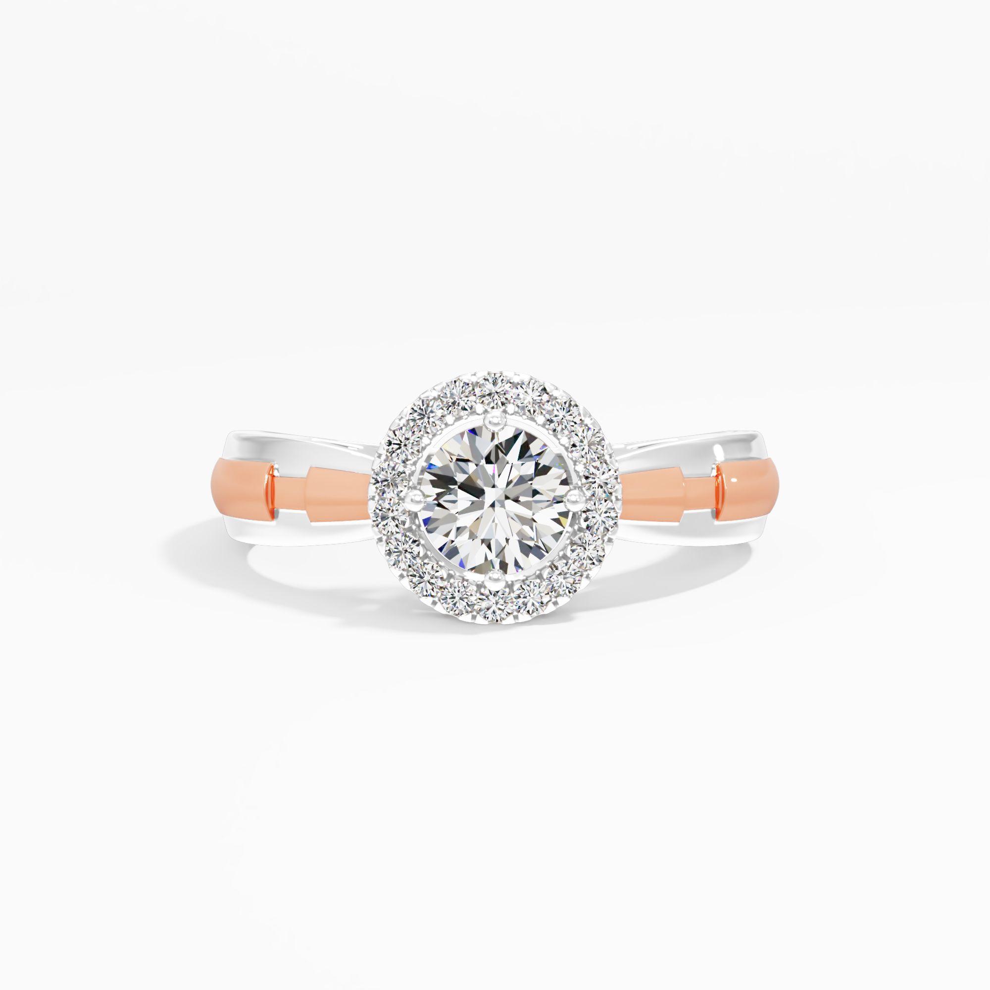 Two Tone Unity Bridge Halo Ring