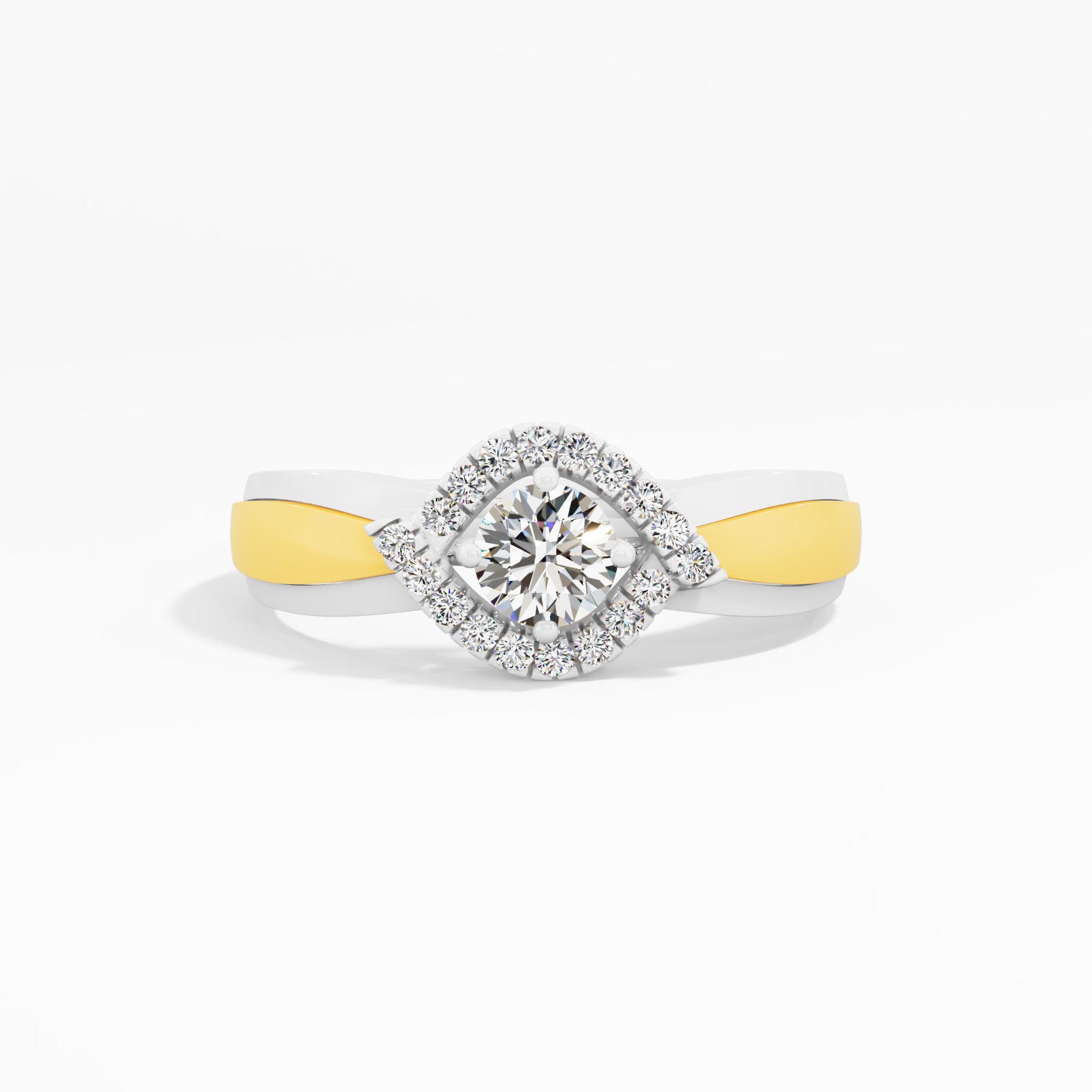 Two Tone Weaver's Kiss Halo Ring