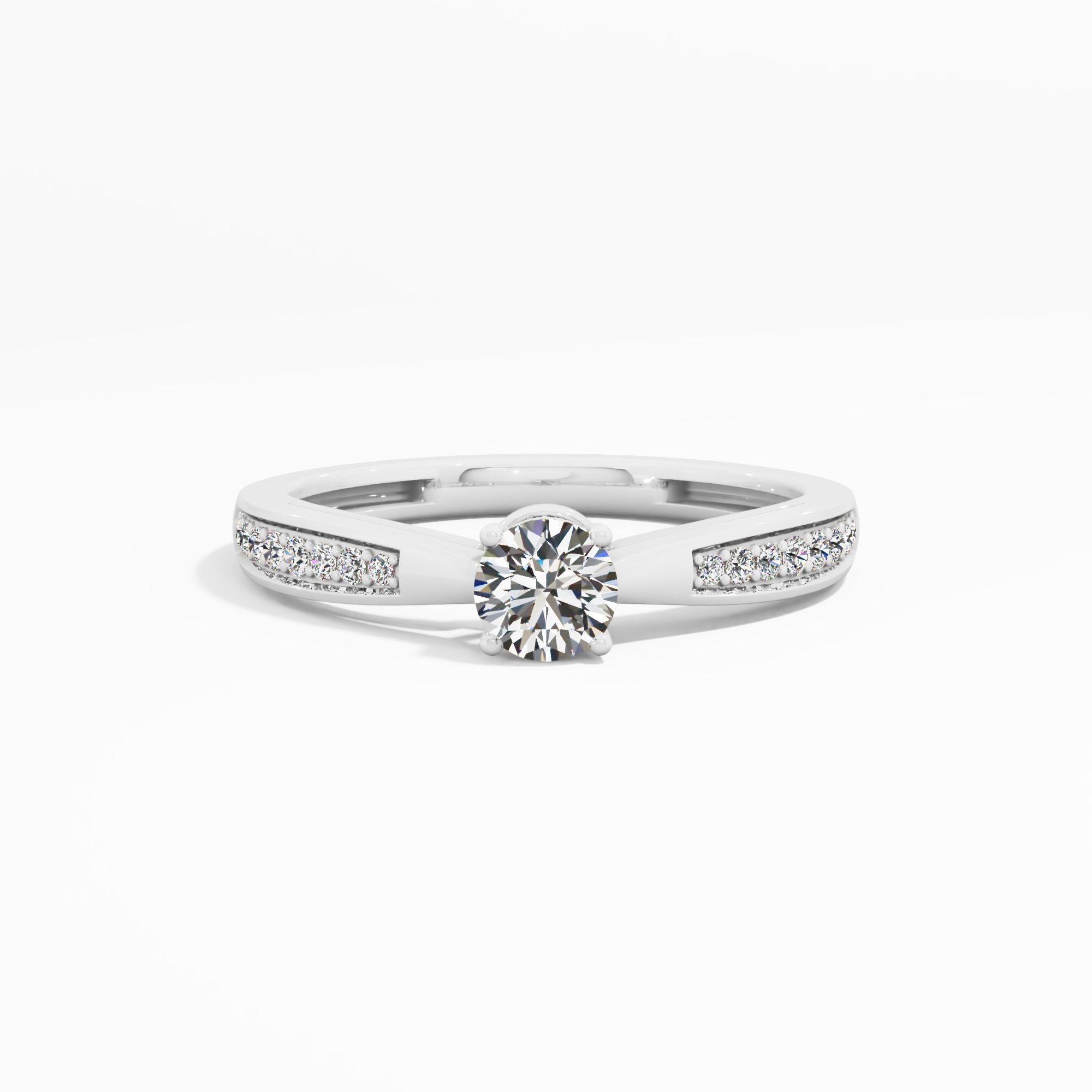Cathedral Pavé Two Tone Solitaire Ring