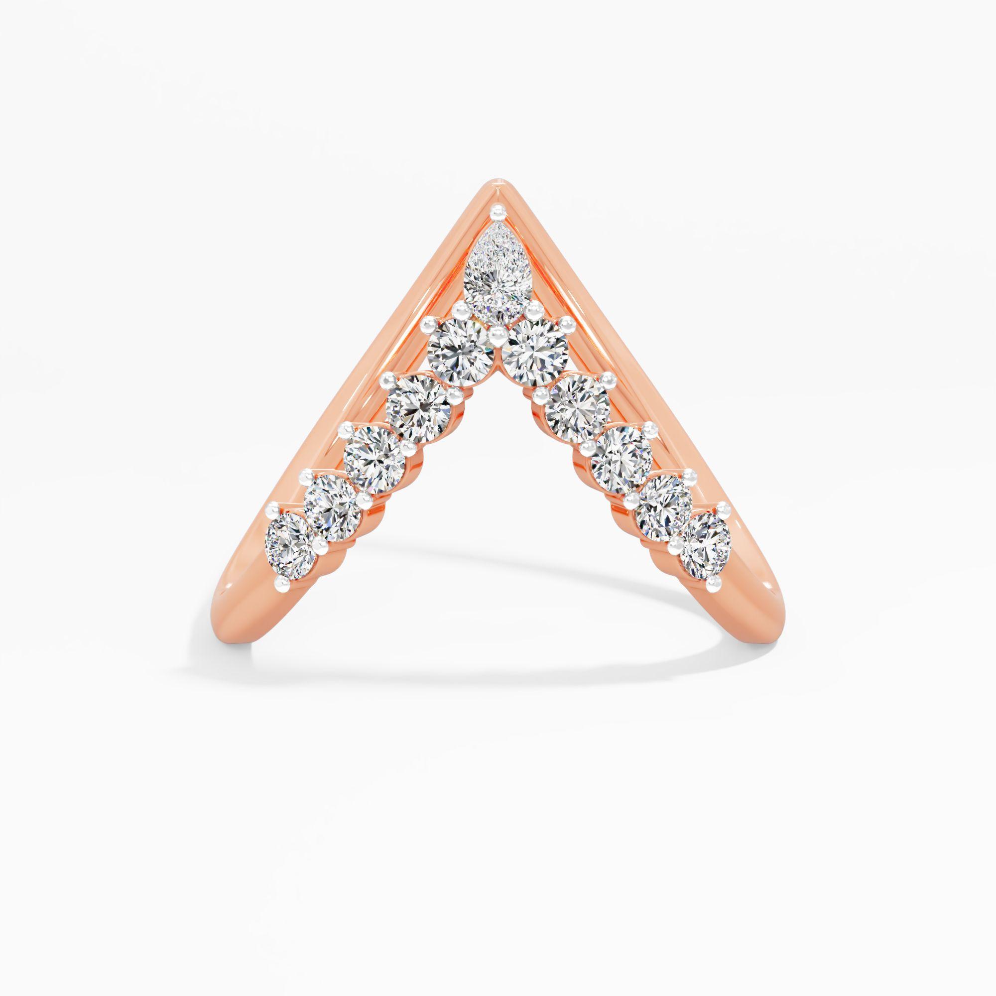 Chevron Pear Cluster Diamond Ring