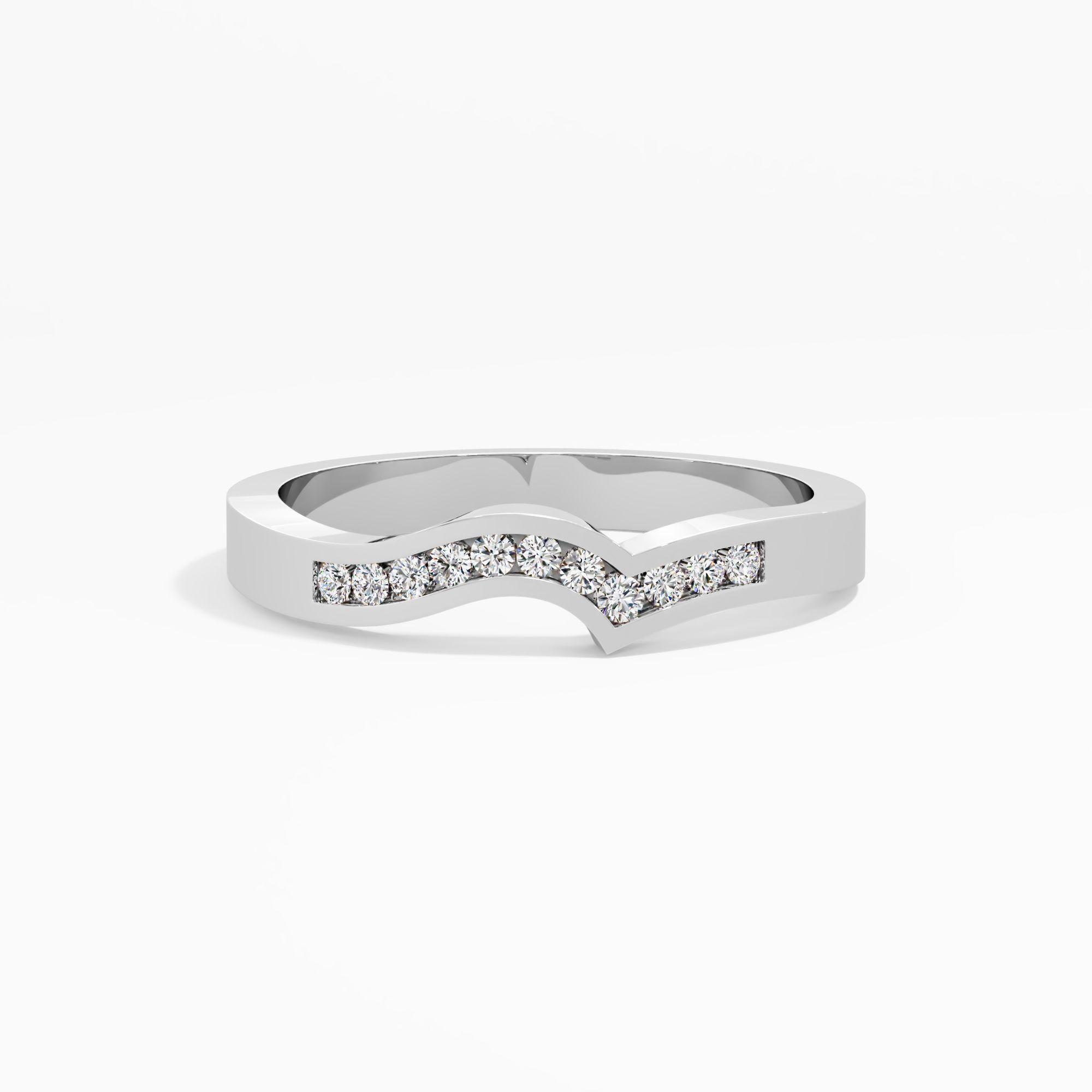 Curved Chevron Diamond Band