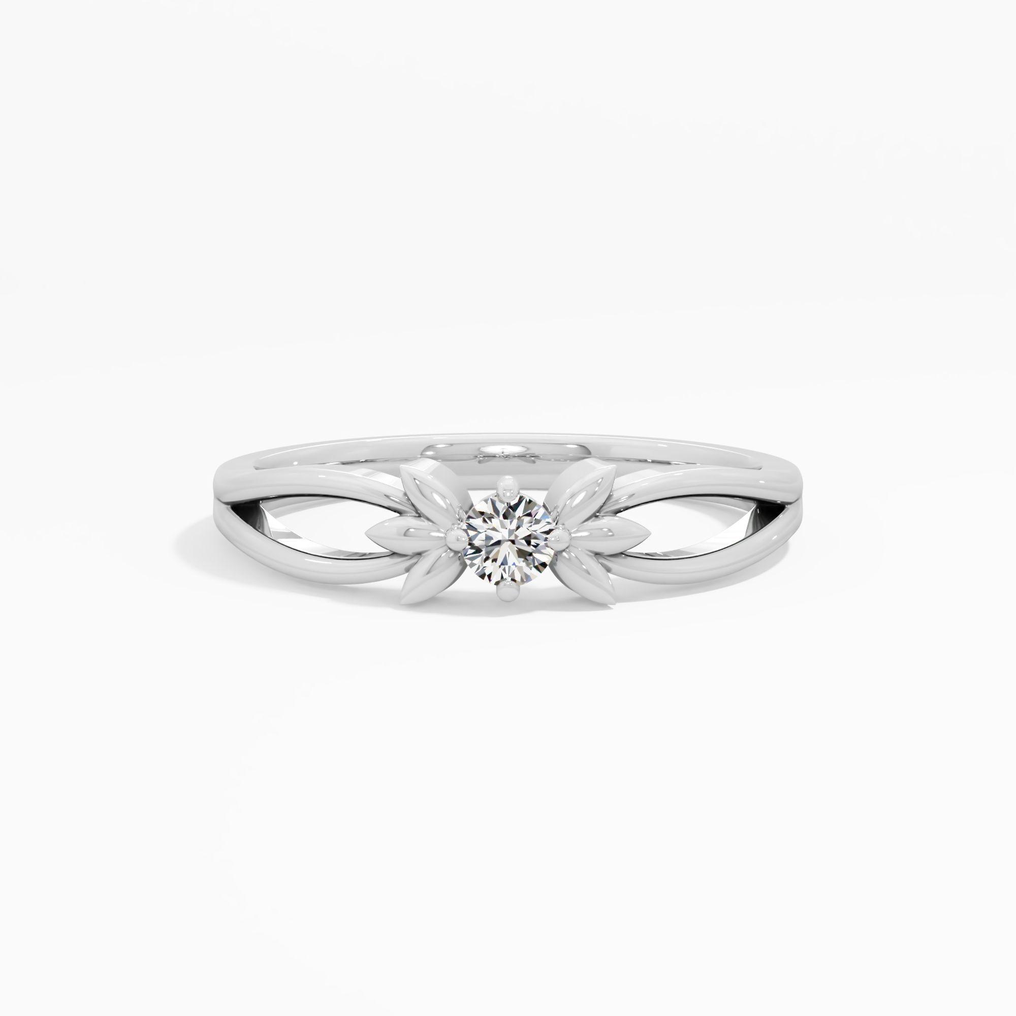 Unfolding Petal Solitaire Ring