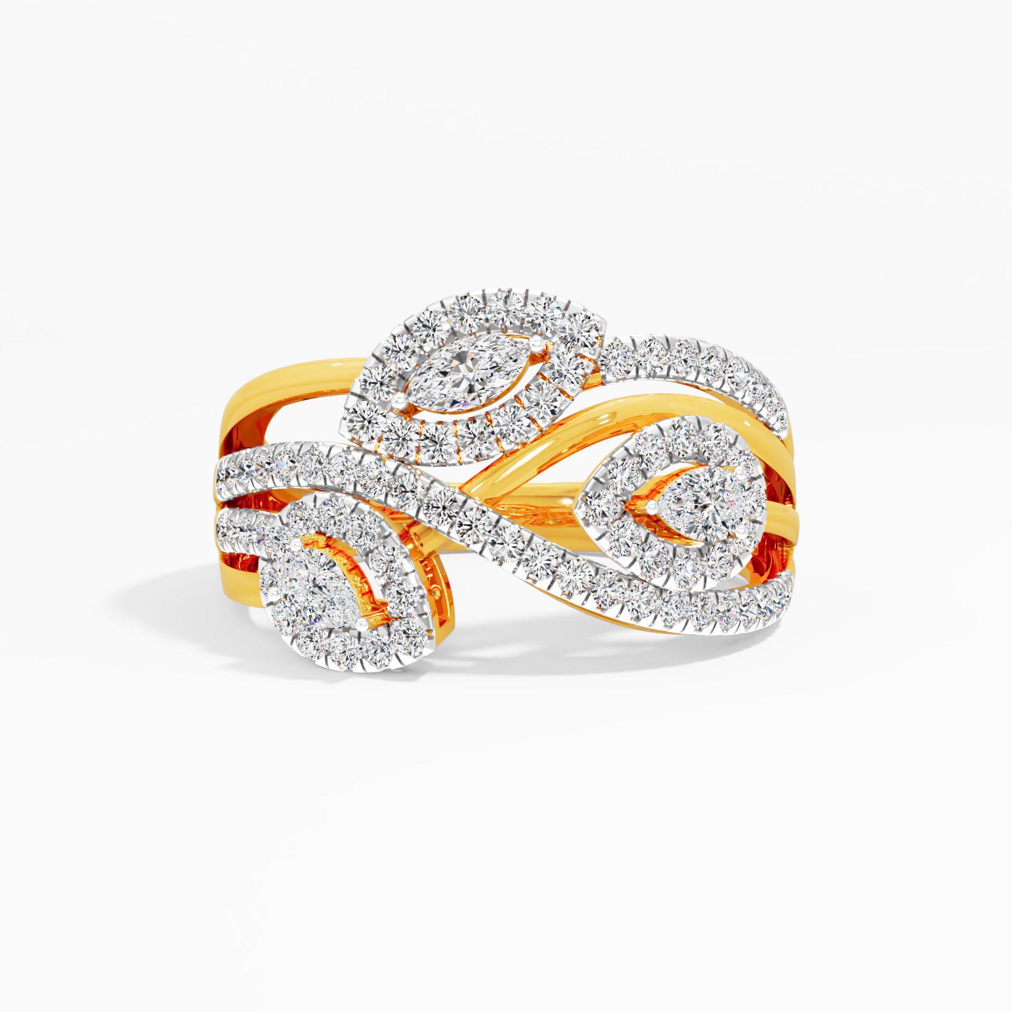 Leafy Bouquet Diamond Ring