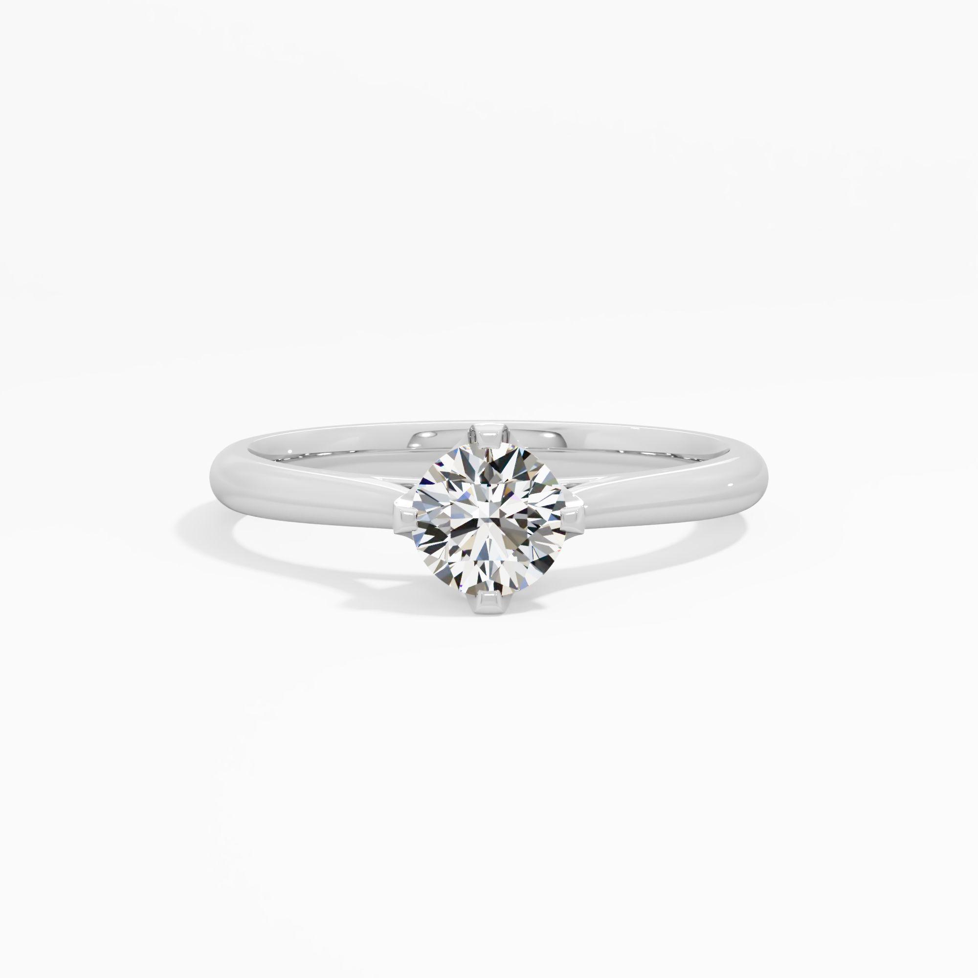 Sleek Minimal Solitaire Ring