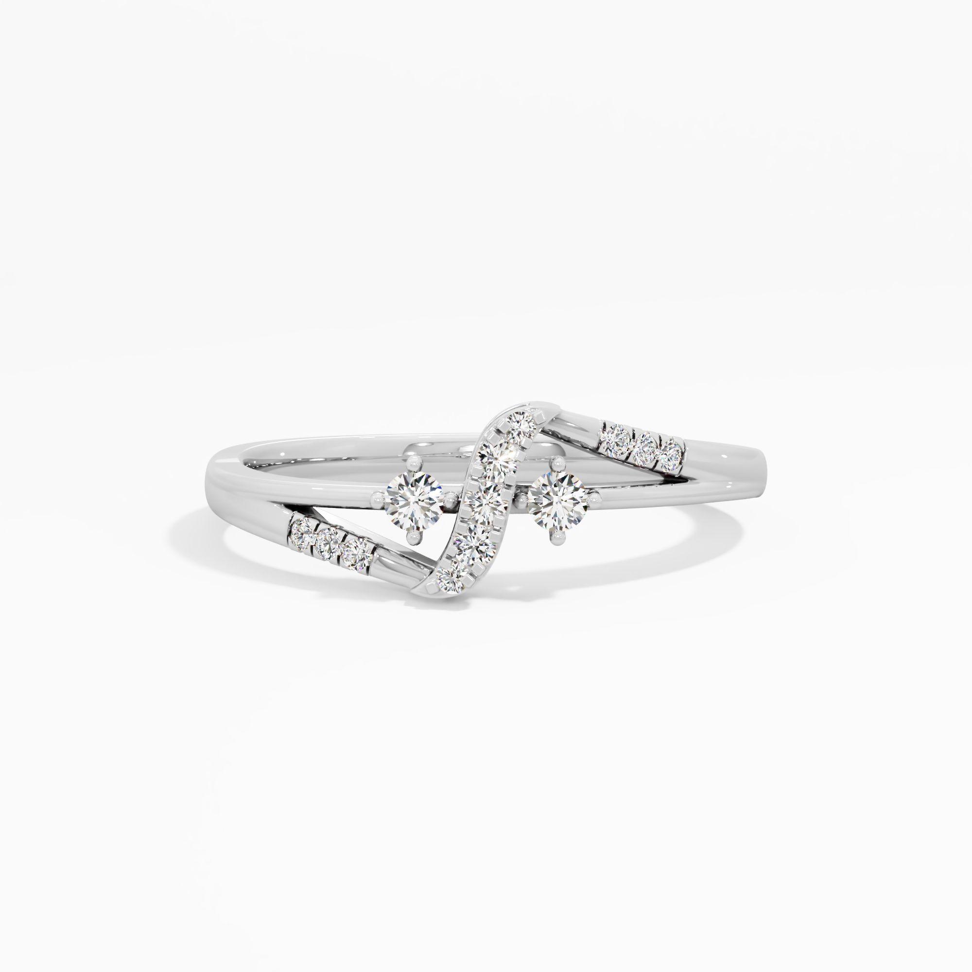 River Sweep Diamond Cluster Ring