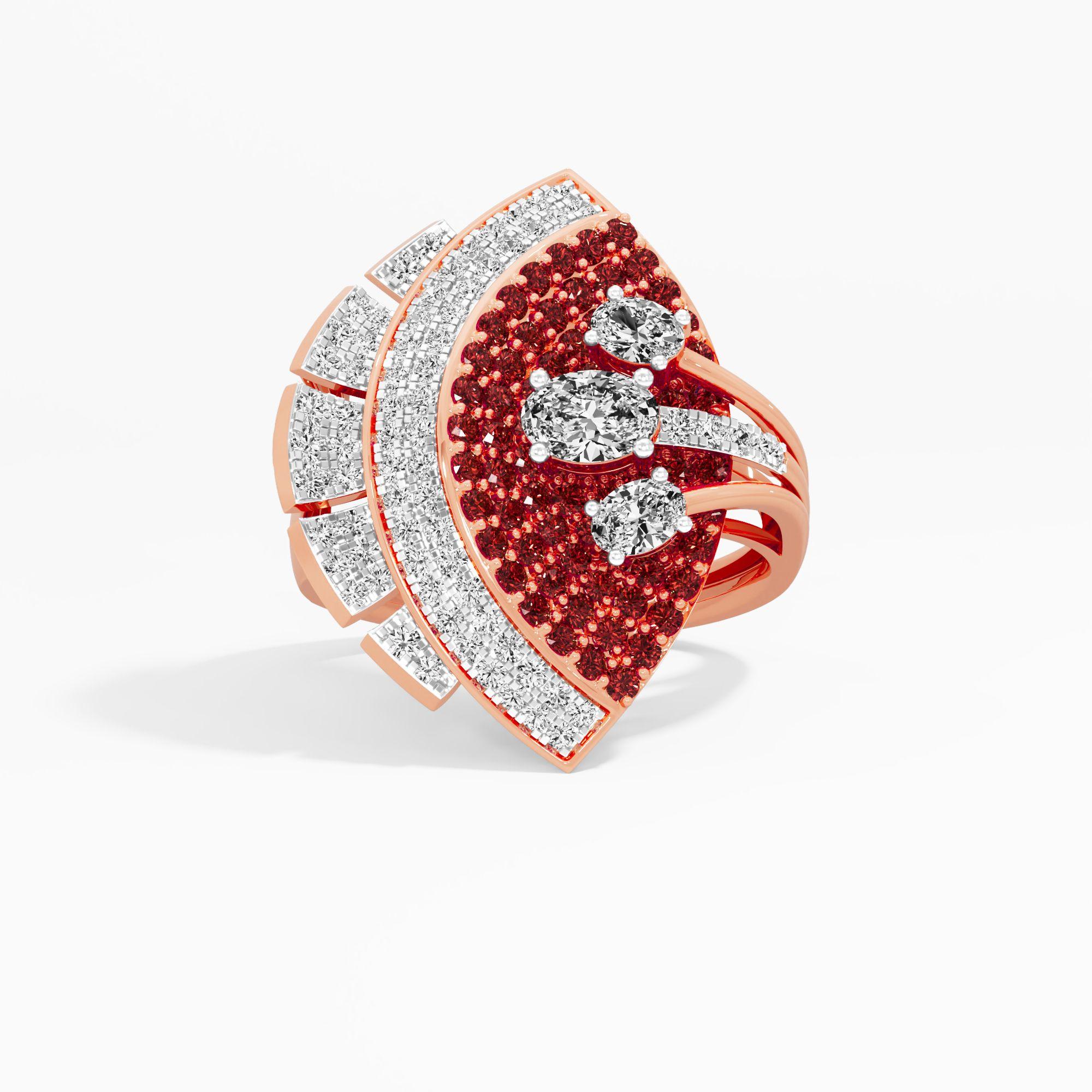 Stellar Arc Cocktail Ring