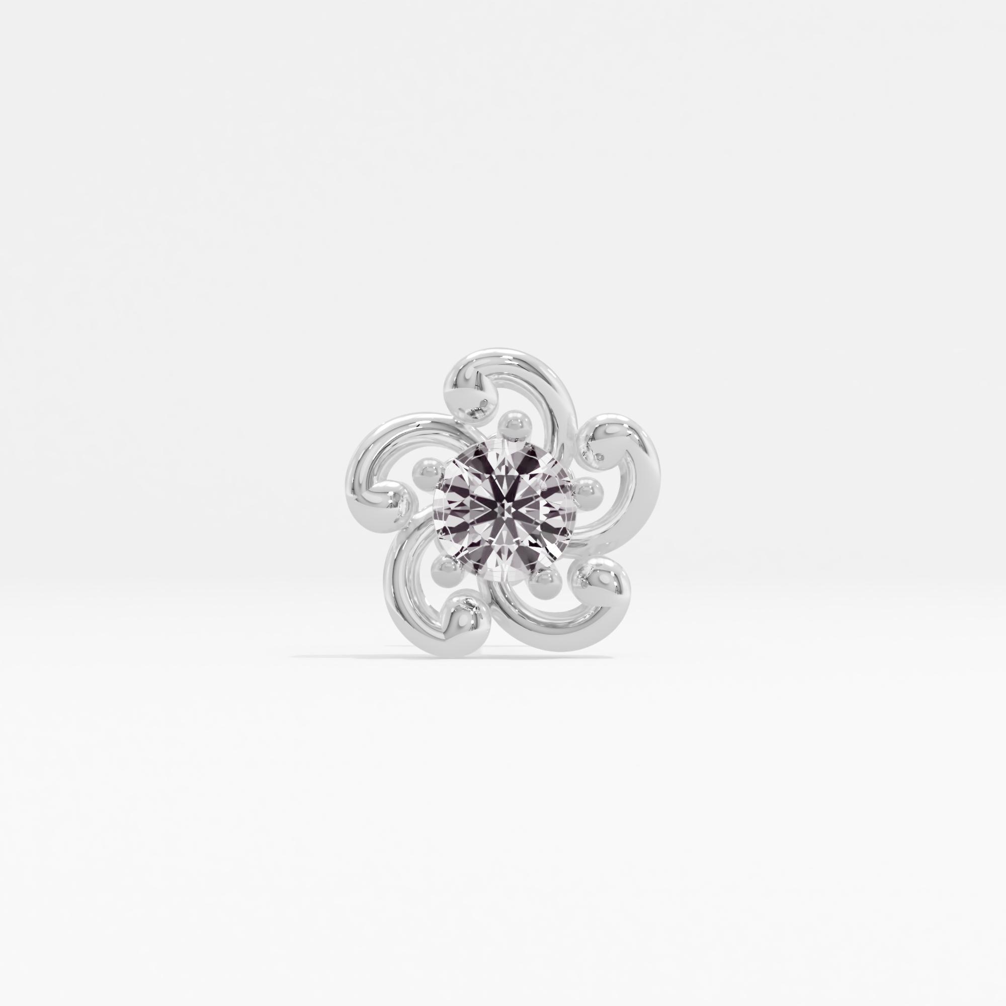 Twinkling Floweret Solitaire Nose Pin