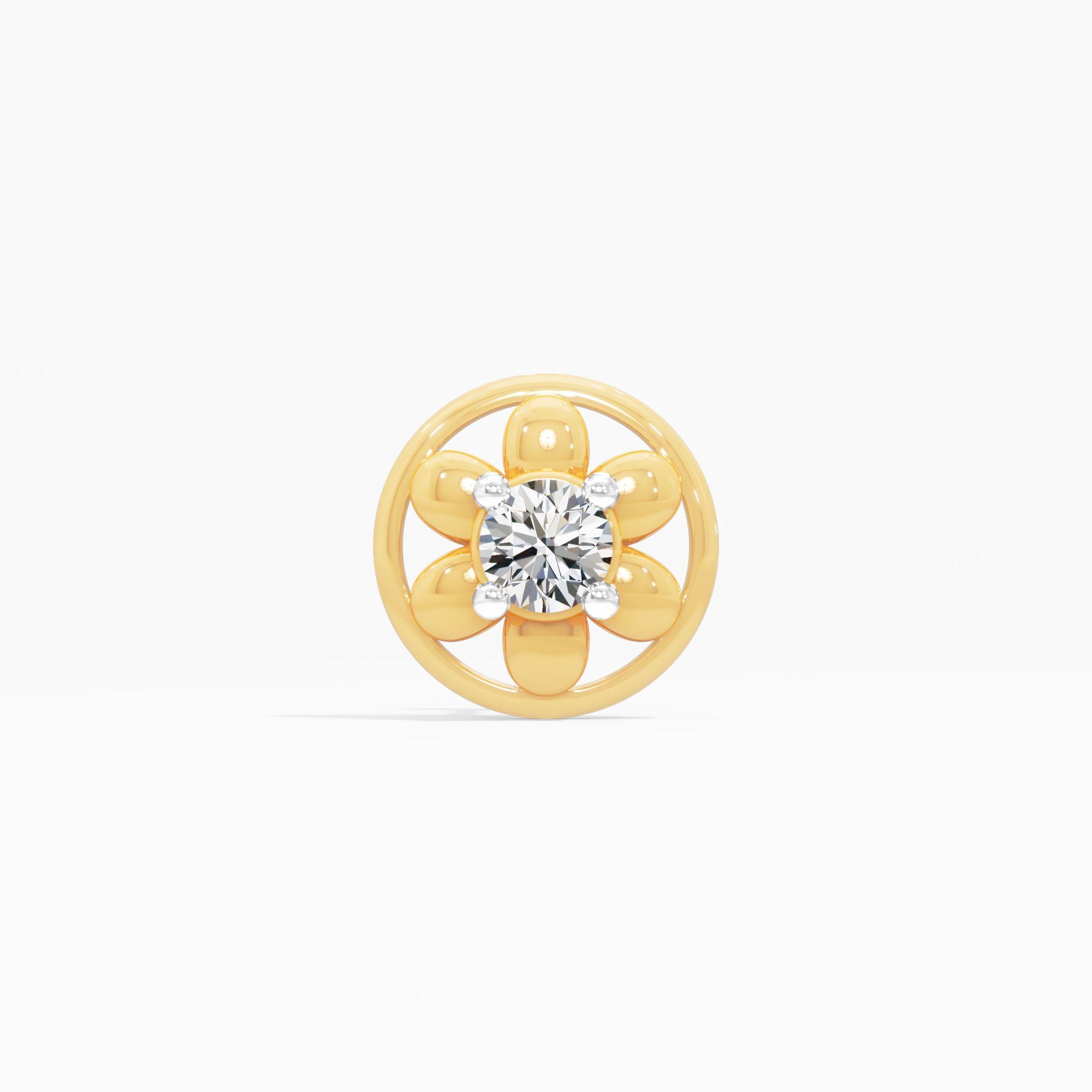 Floral Medallion Solitaire Nosepin