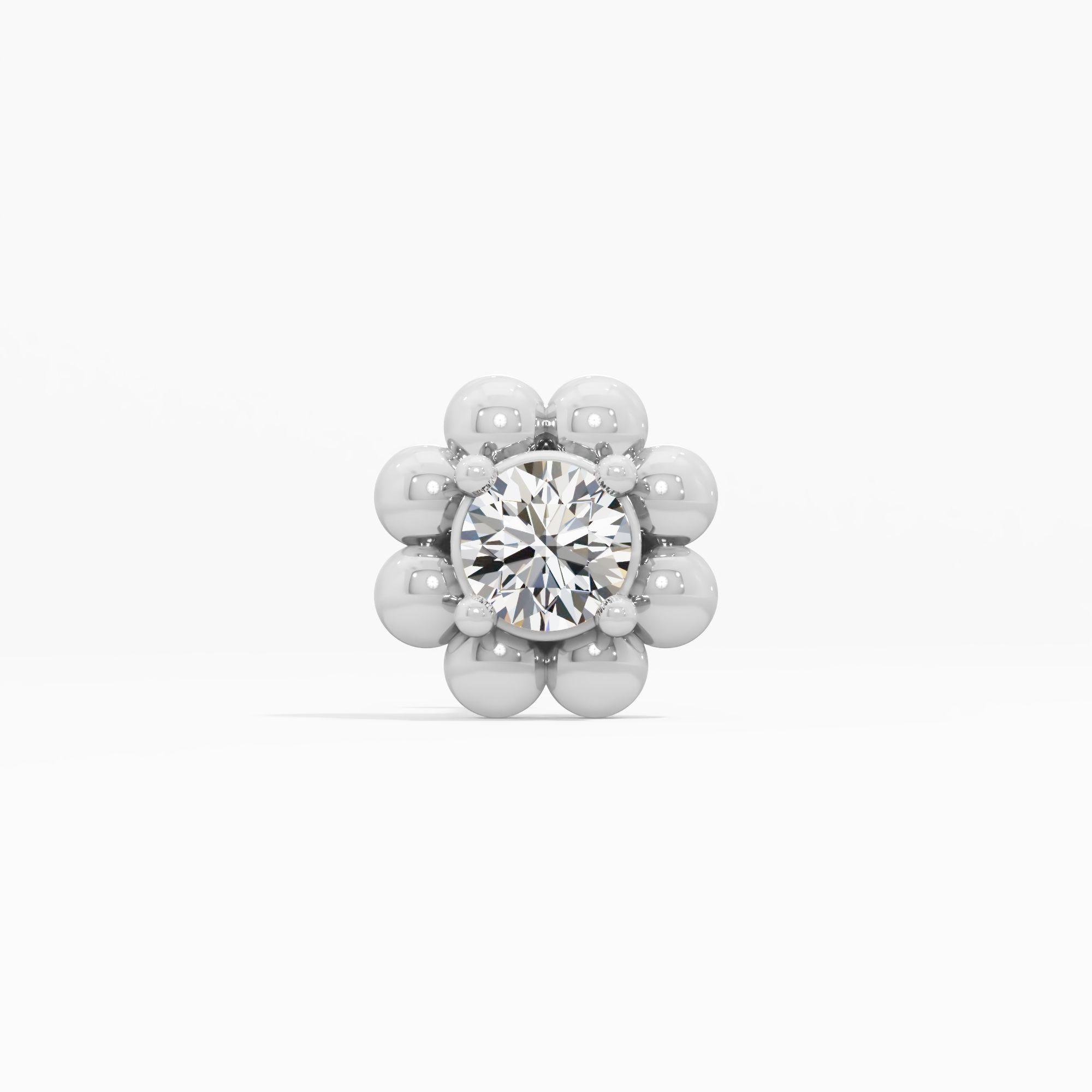 Beaded Bloom Solitaire Nosepin