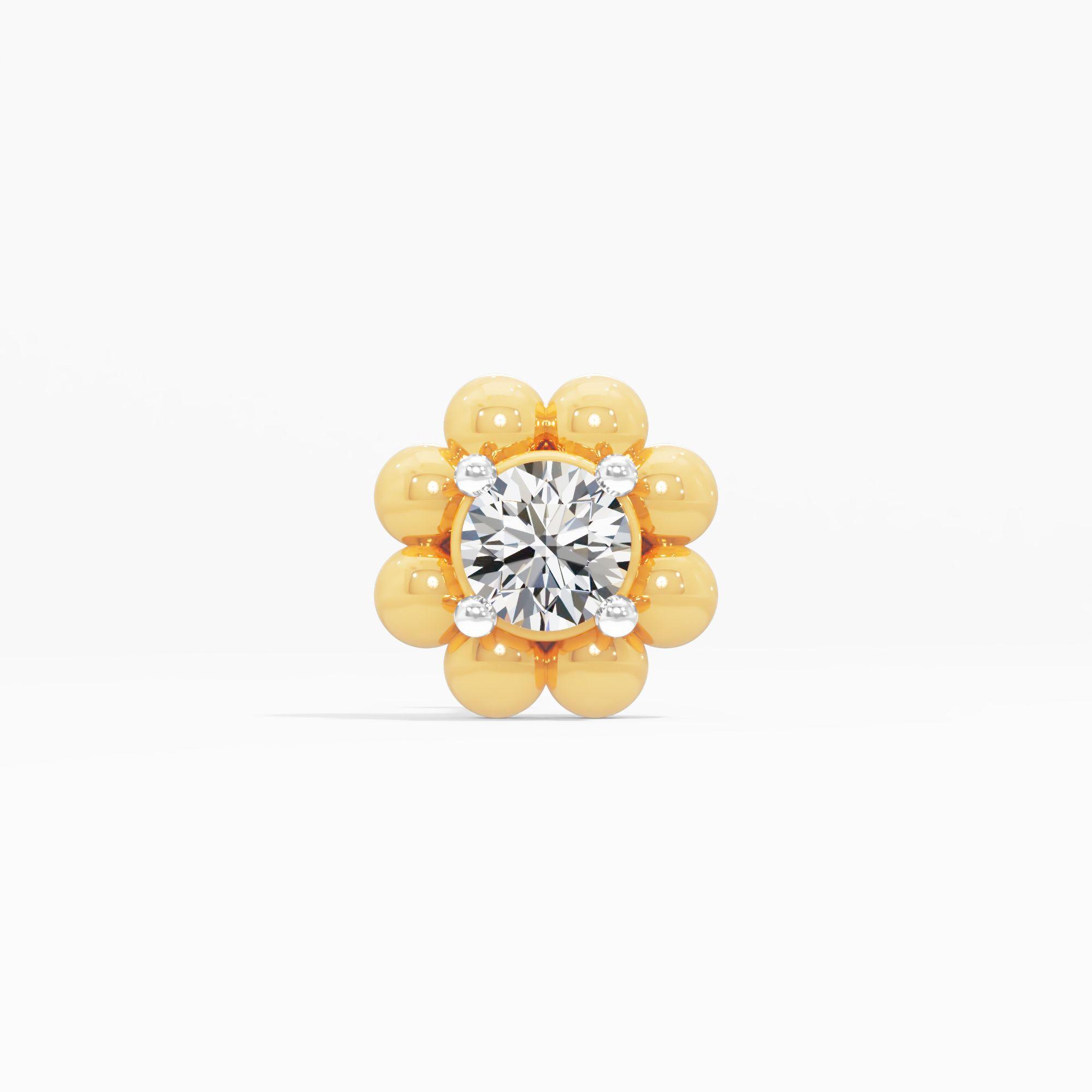 Beaded Bloom Solitaire Nosepin