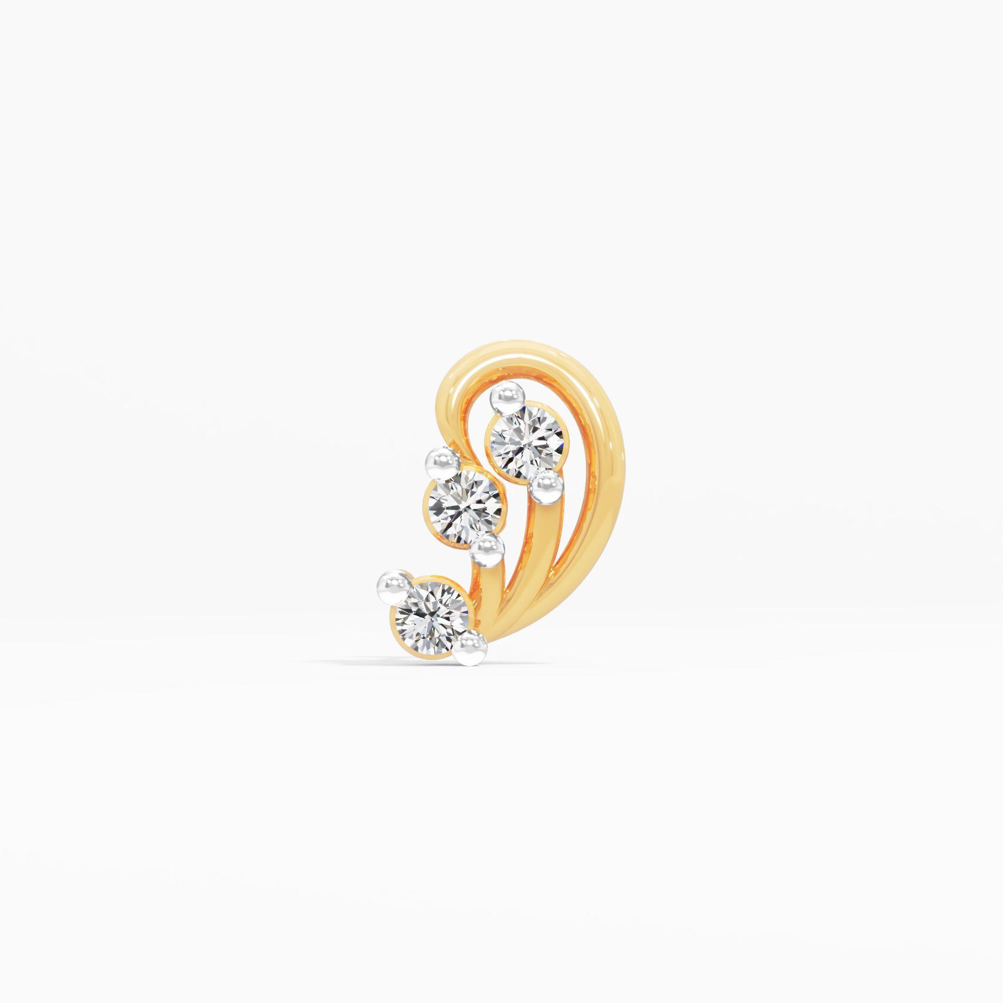 Paisley Swirl 3 Stone Nosepin