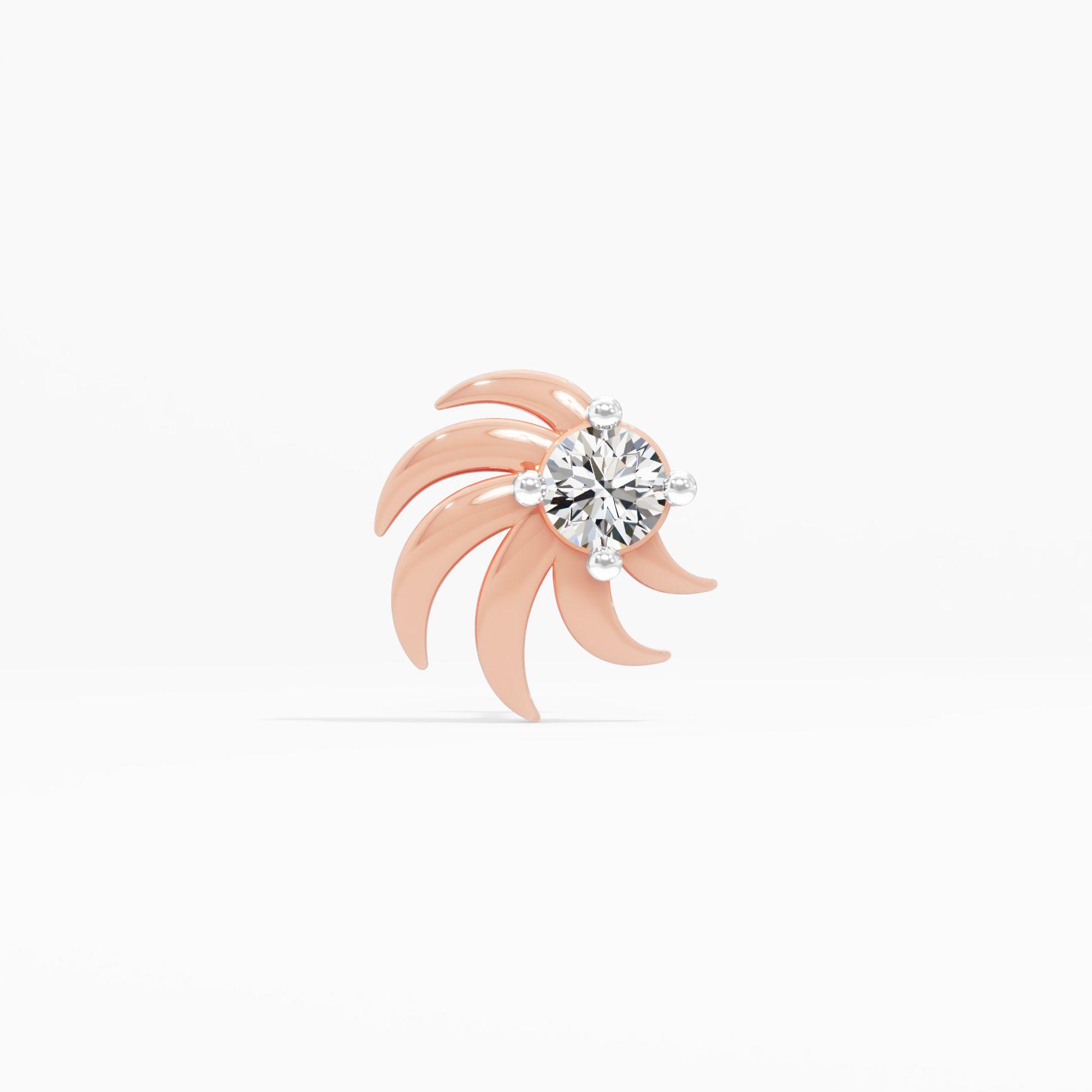 Pinwheel Solitaire Diamond Nosepin