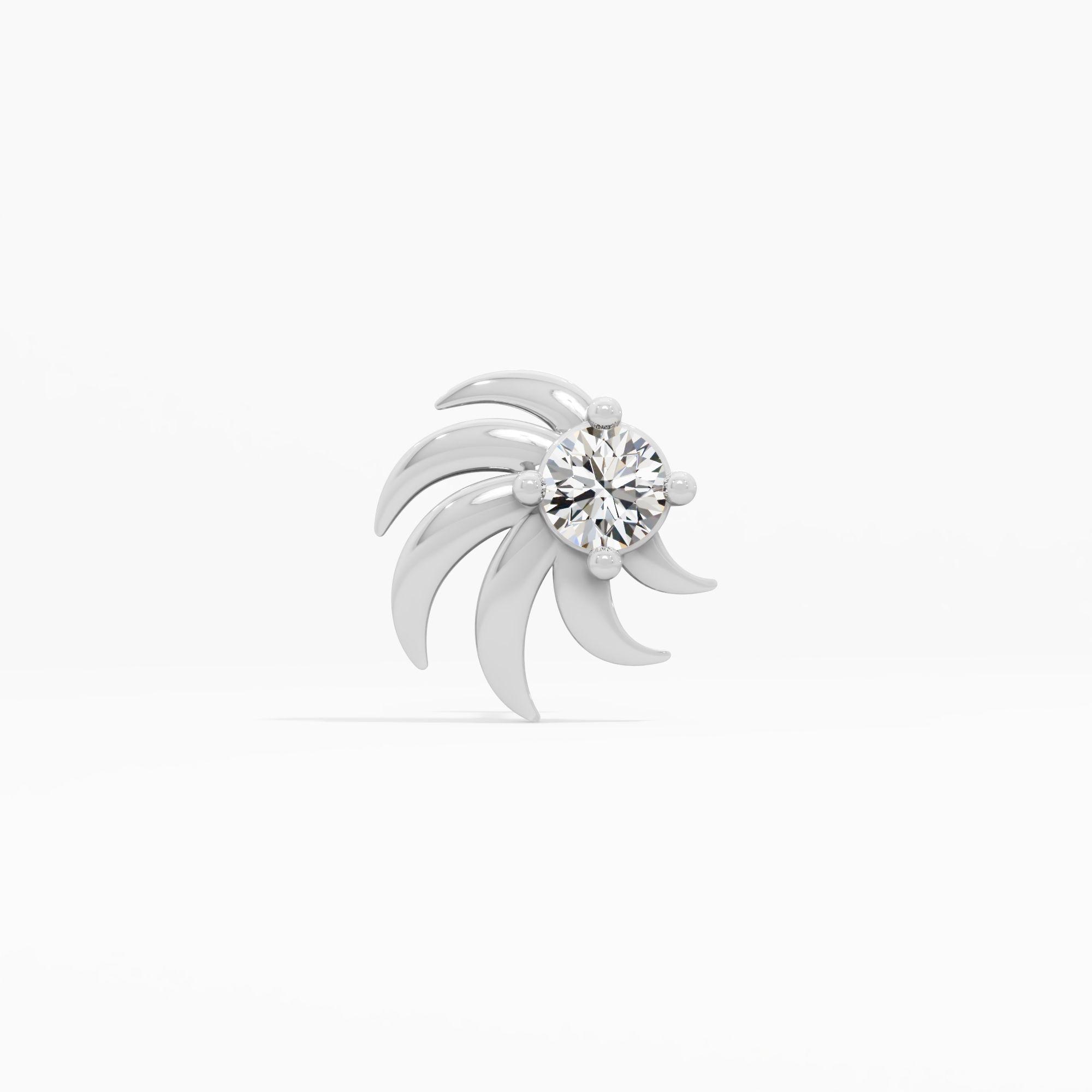 Pinwheel Solitaire Diamond Nosepin
