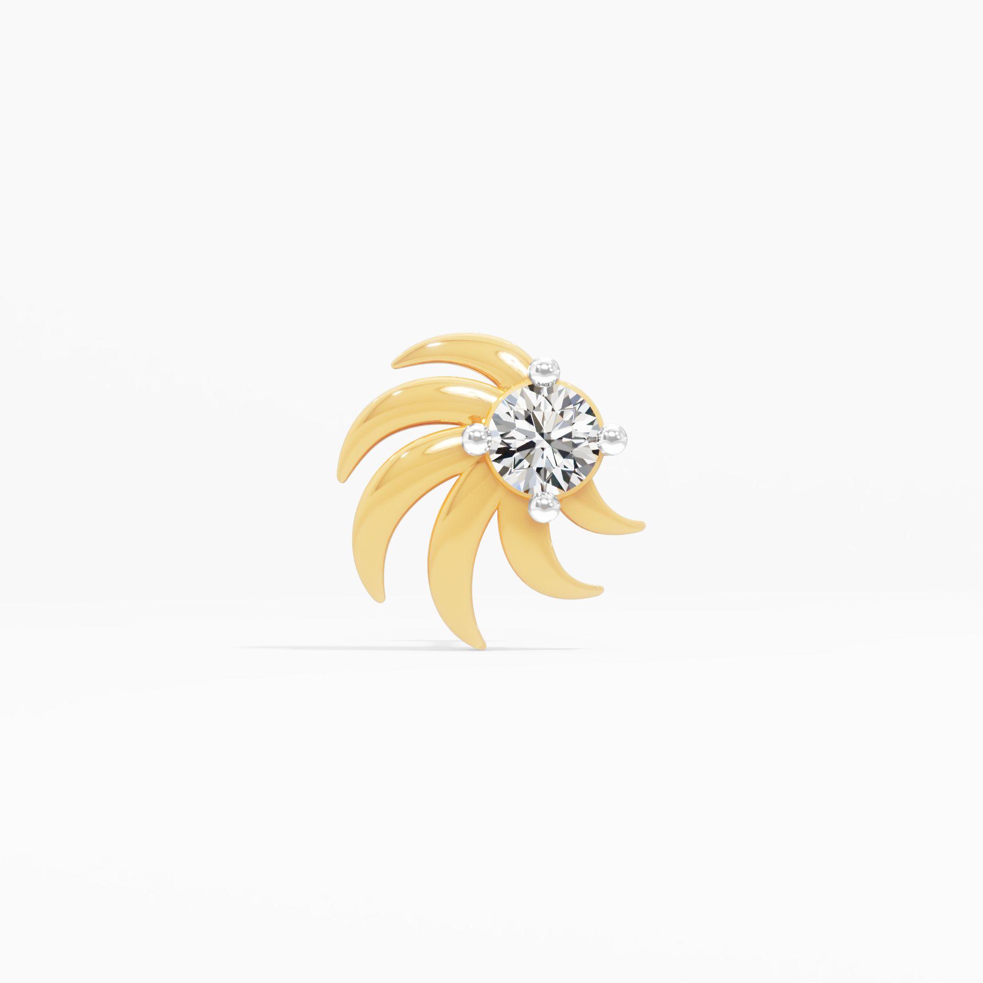 Pinwheel Solitaire Diamond Nosepin