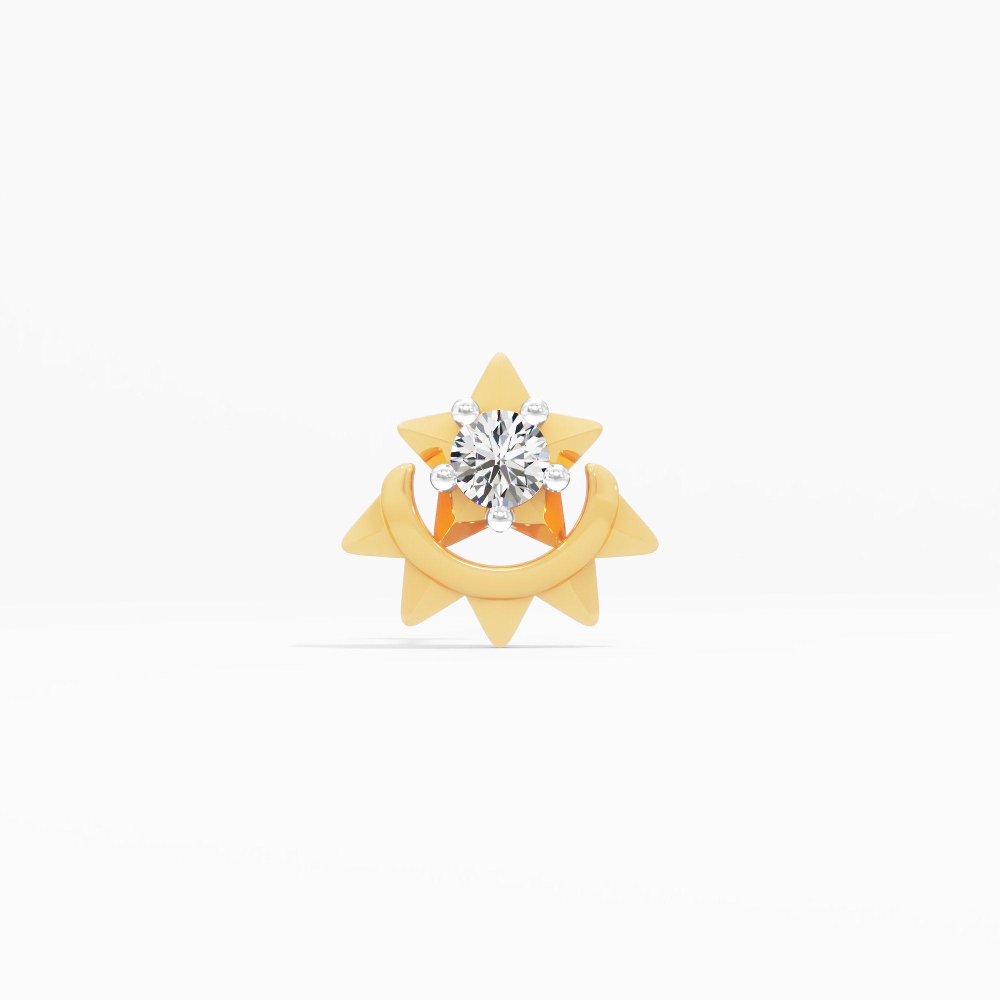 Spiked Star Solitaire Nosepin