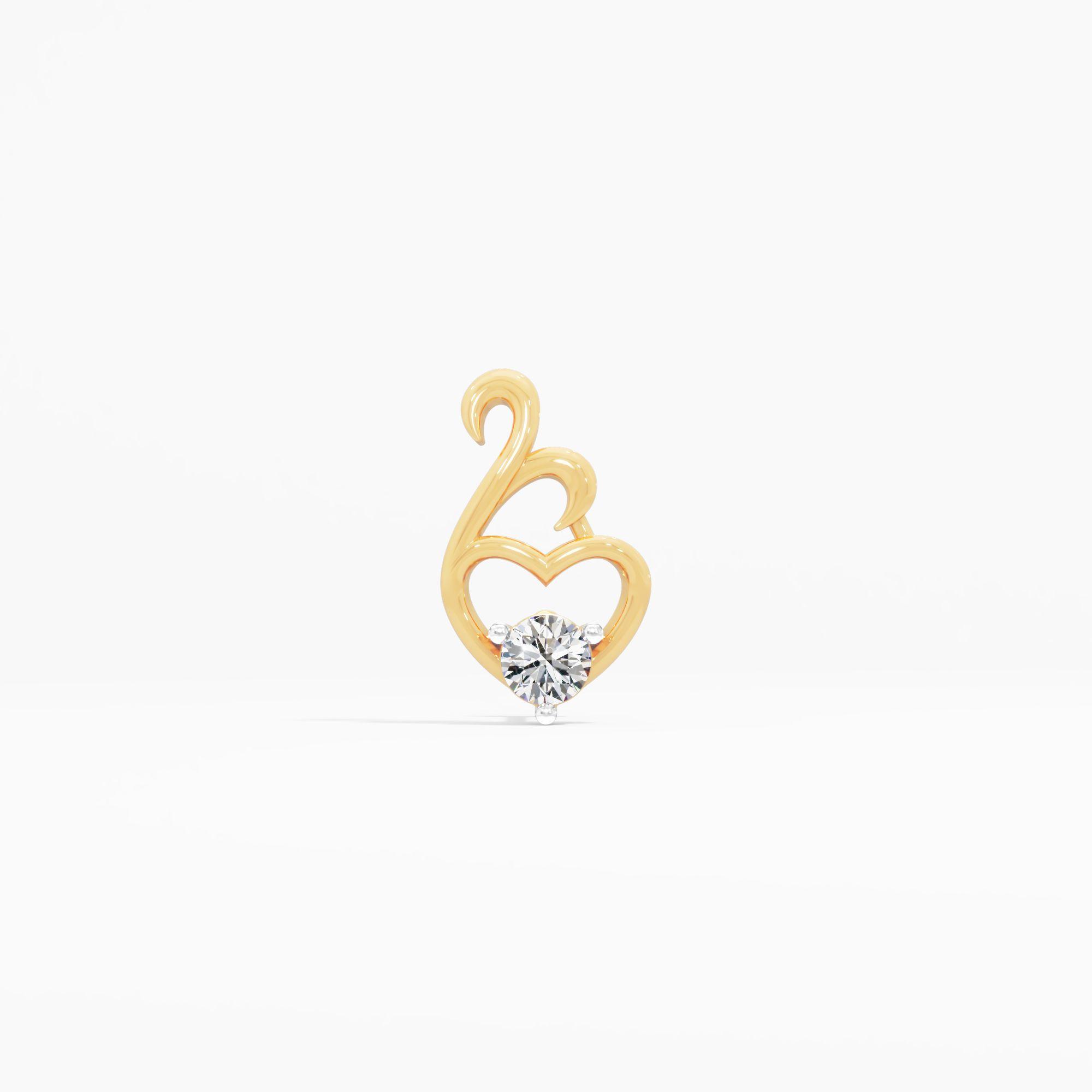 Heart's Flourish Solitaire Nosepin