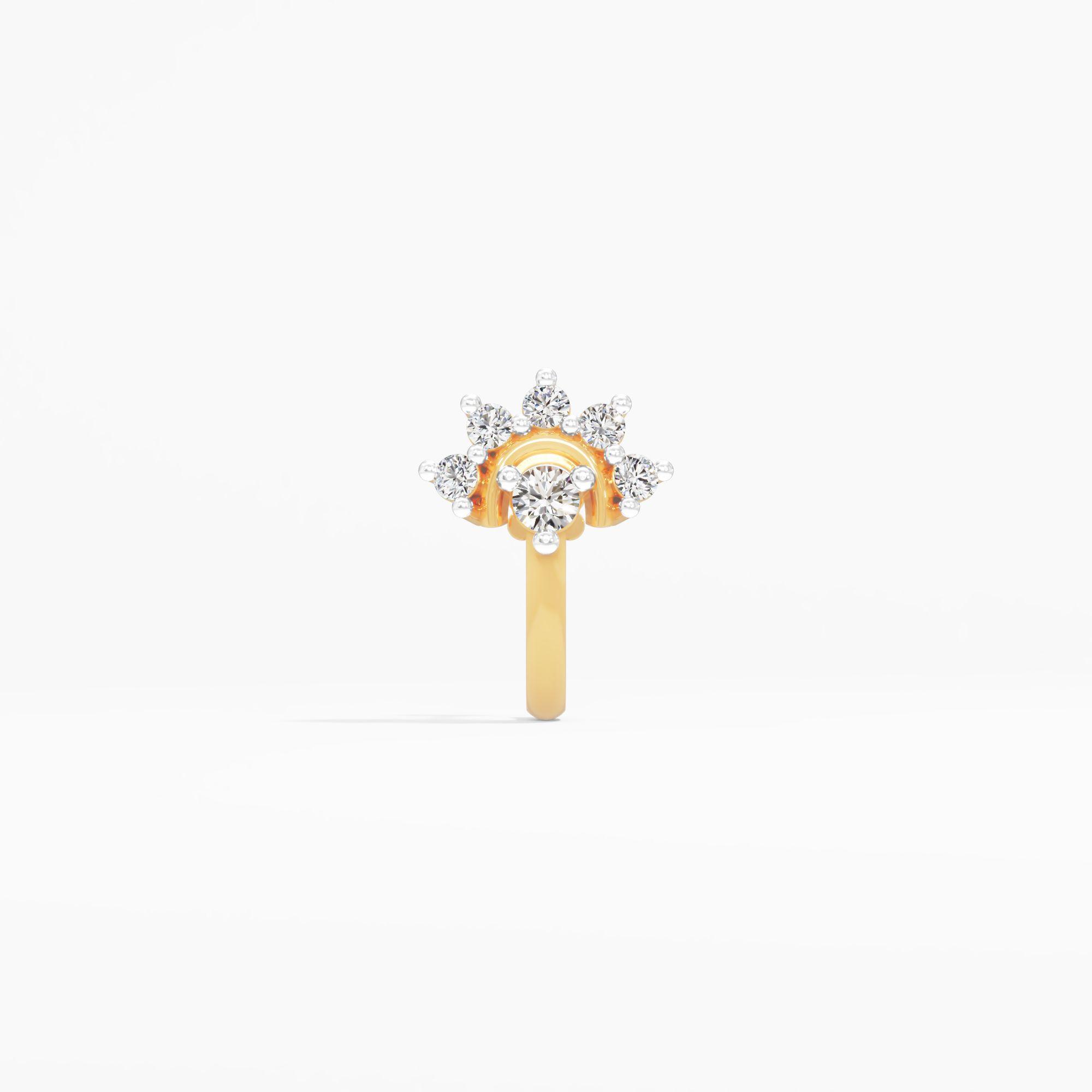 Sheshnag Cluster Diamond Nose Pin