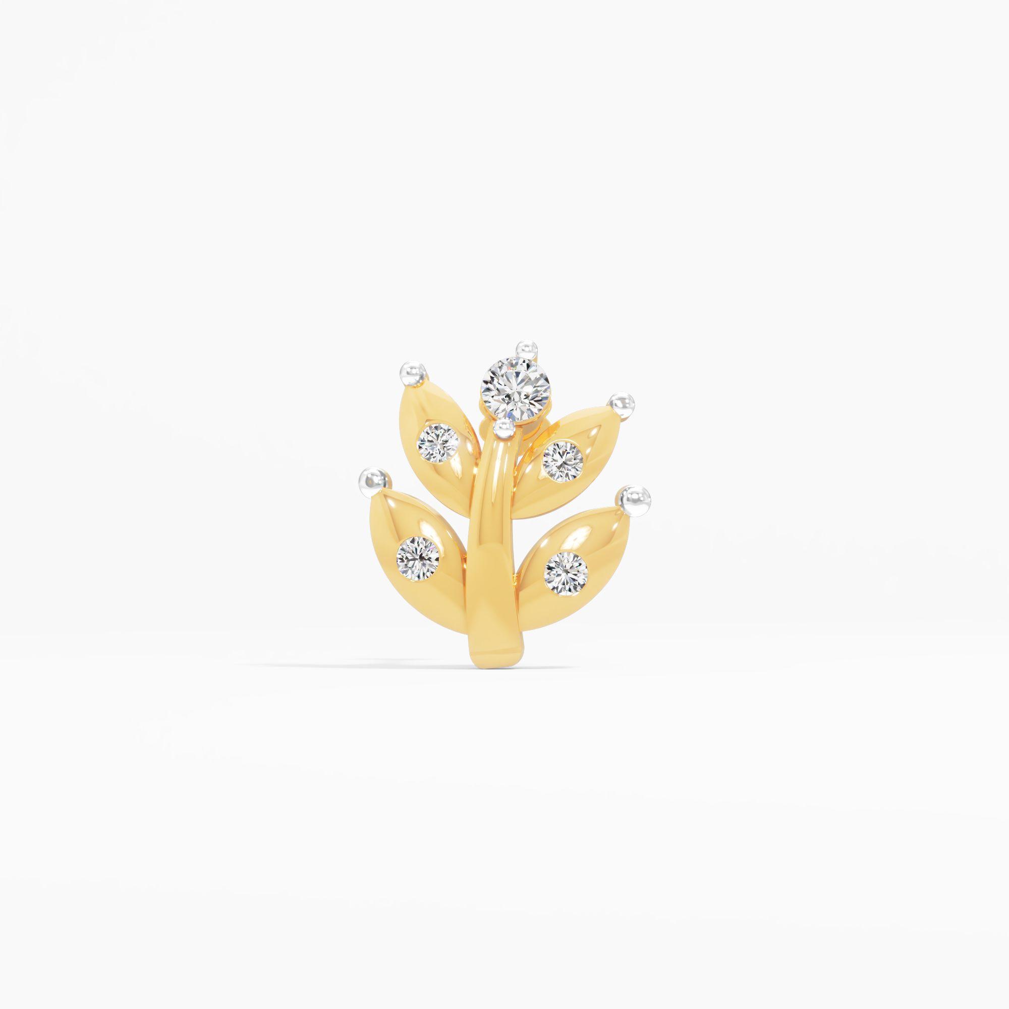 Botanical 5 Stone Nose Pin