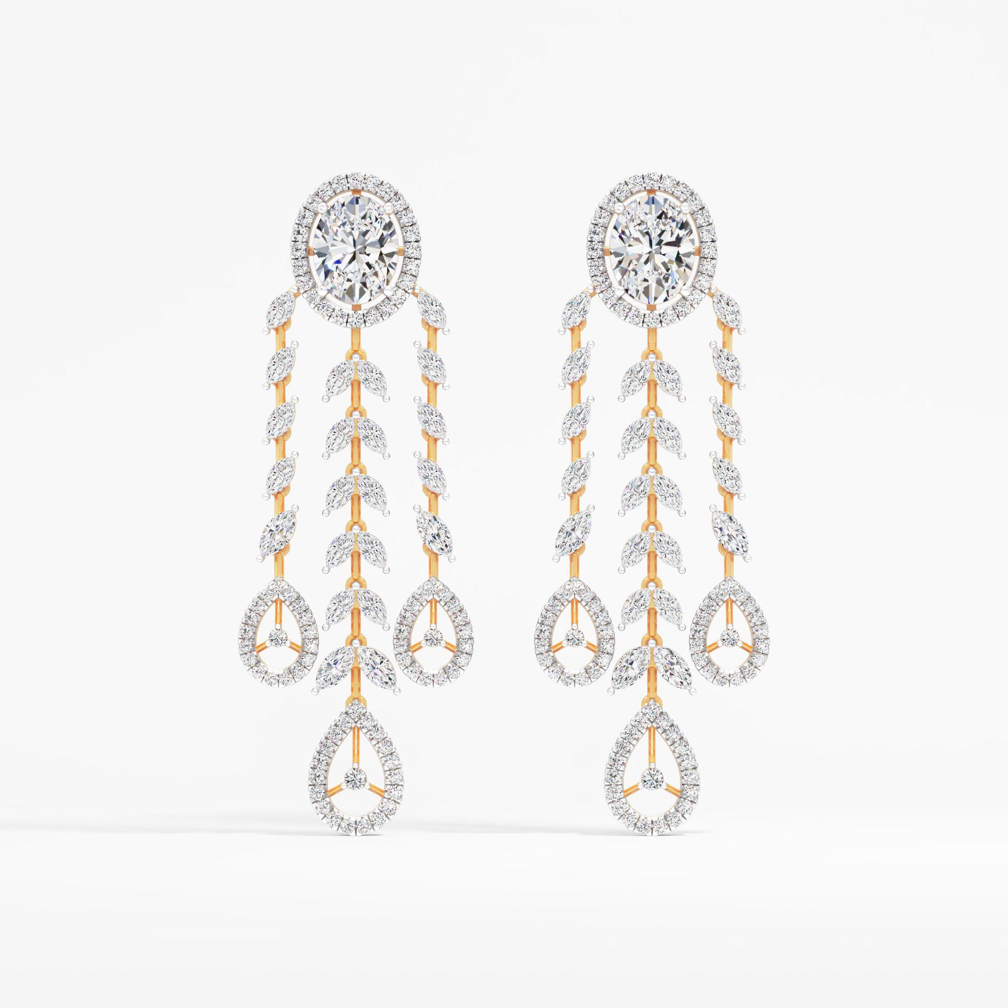 Leaflet Trail Solitaire Dangle Earring