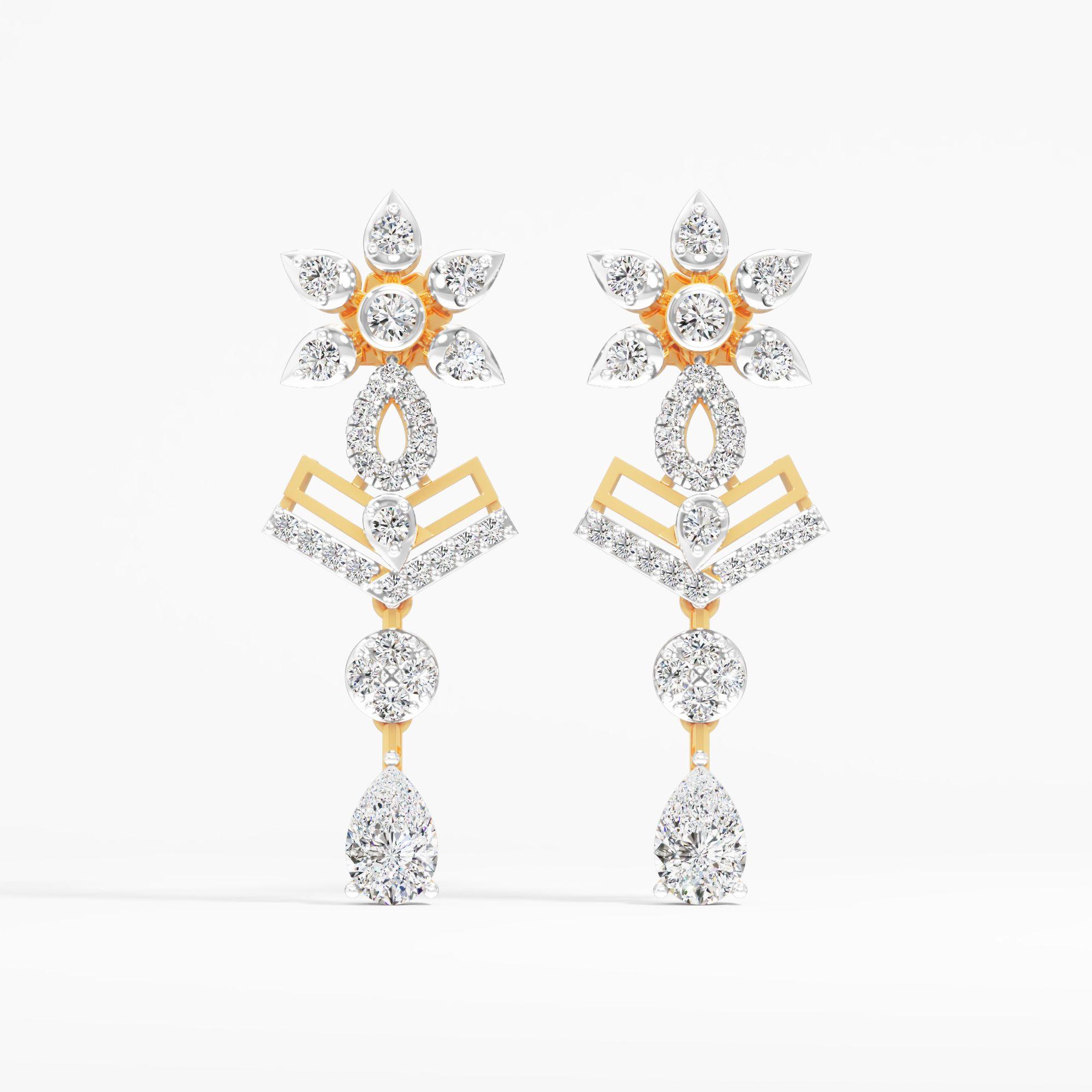 Arrow Bloom Drop Earrings