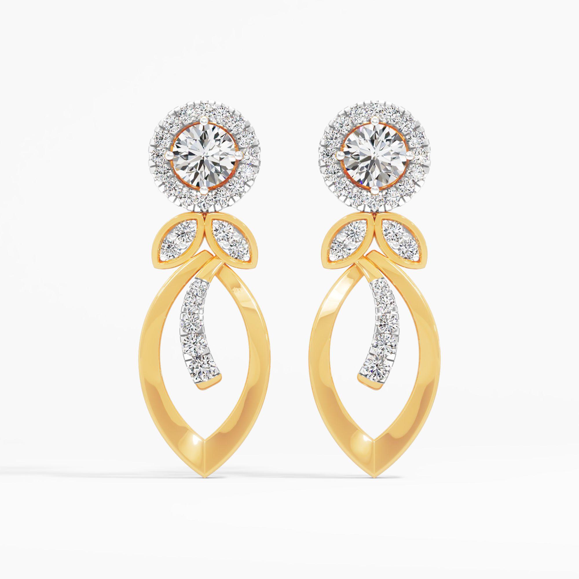 Geometric Solitaire Dangle Earring