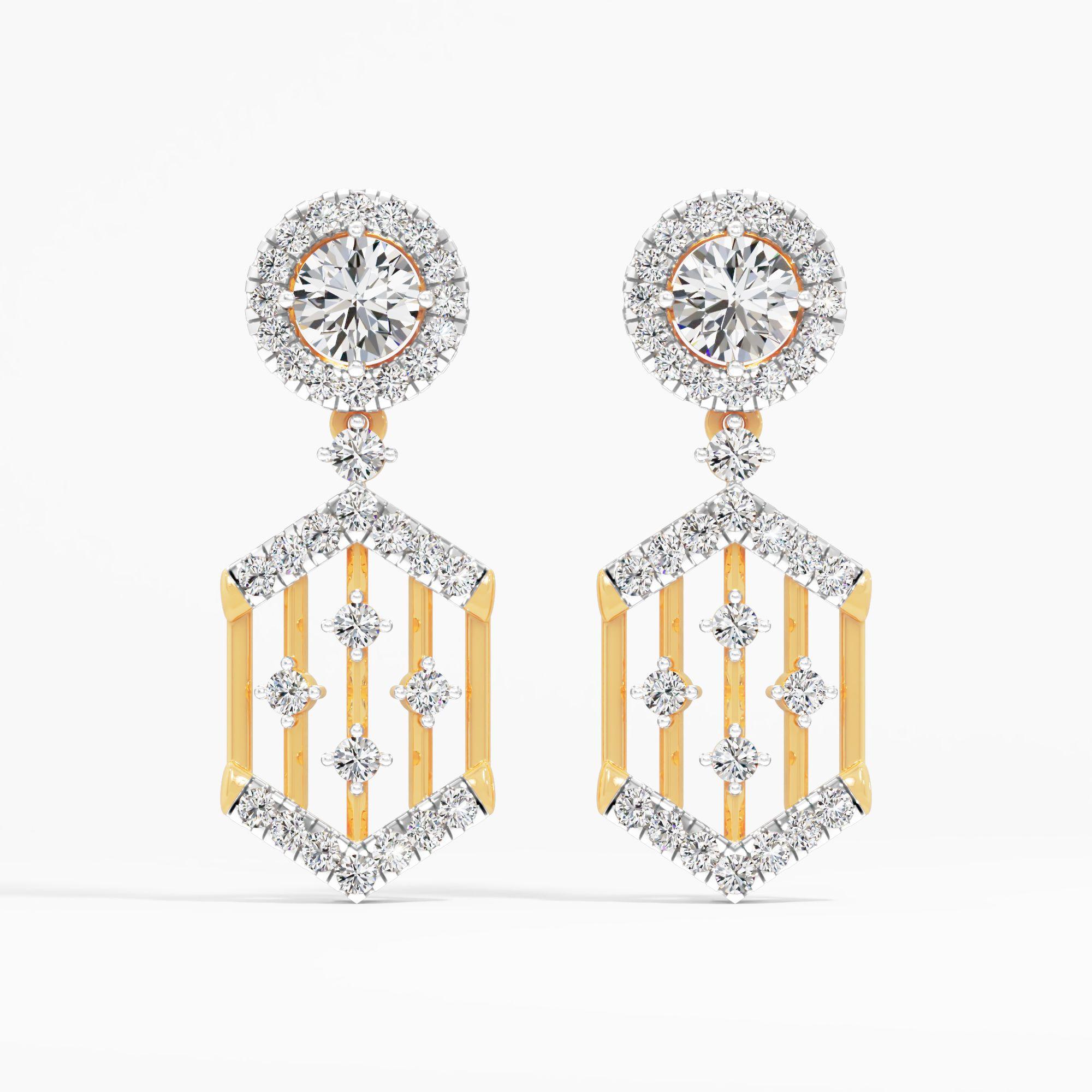 Hexa Frame Dangle Earrings