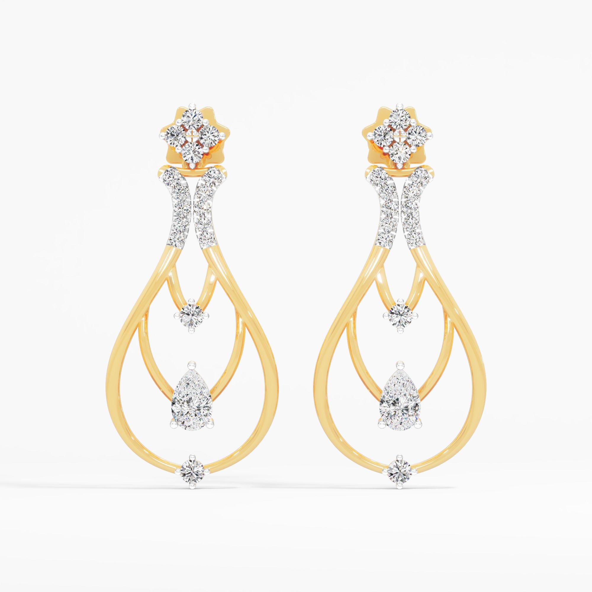 Teardrop Dangle Solitaire Earrings