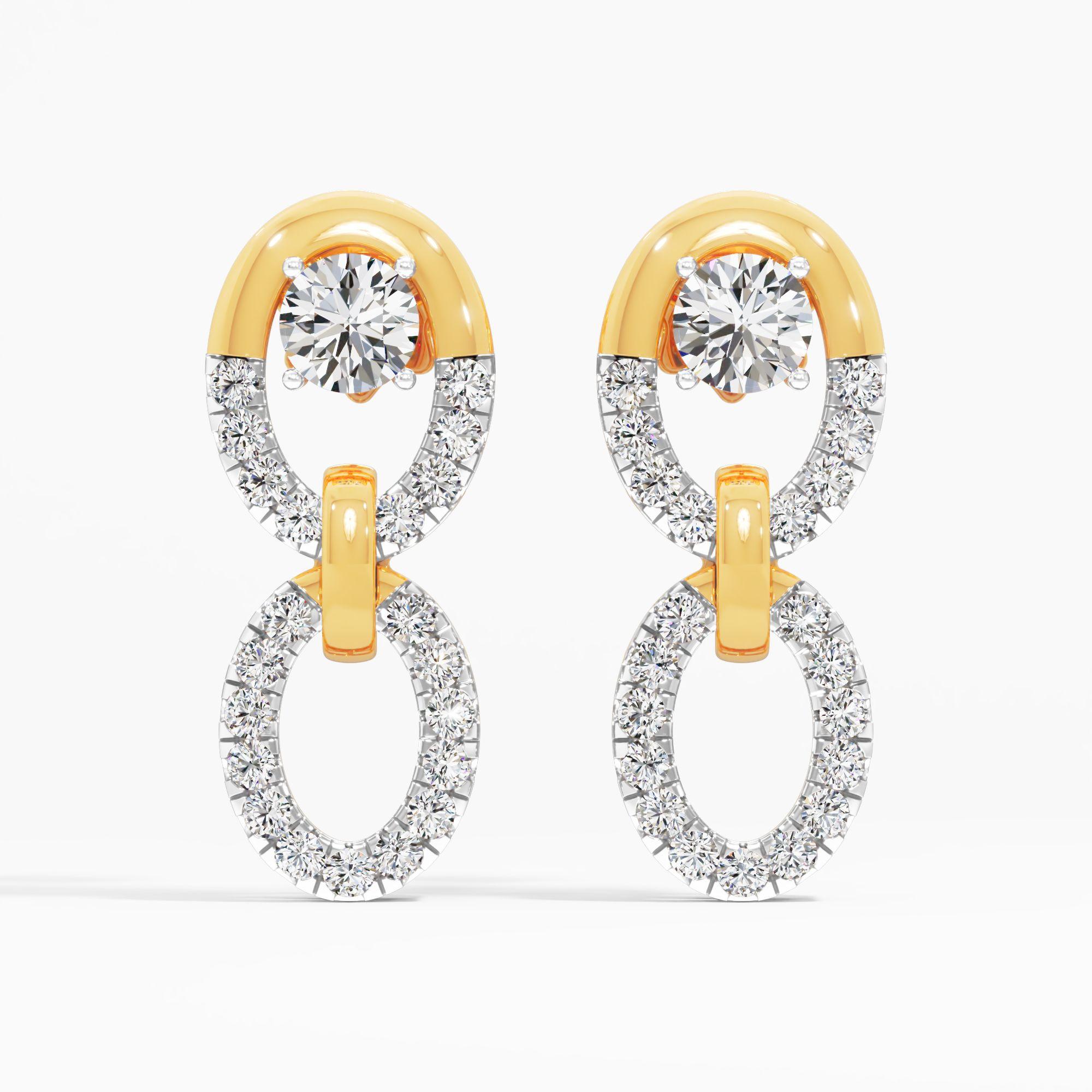 Infinity Link Solitaire Drop Earrings
