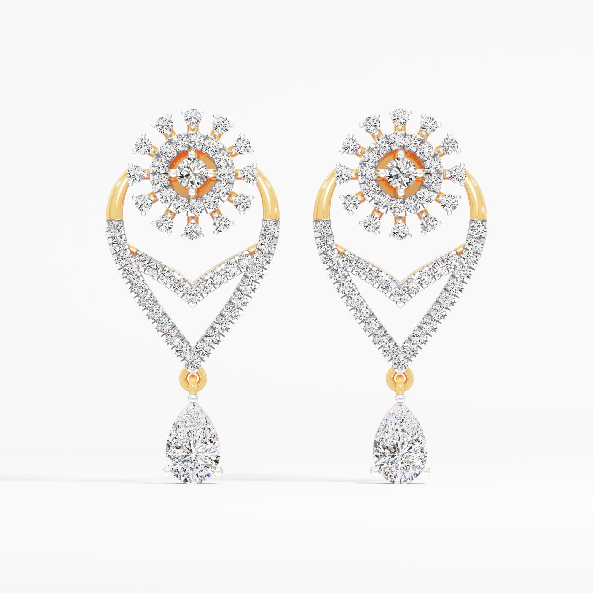 Marquise Pear Solitaire Drop Earrings
