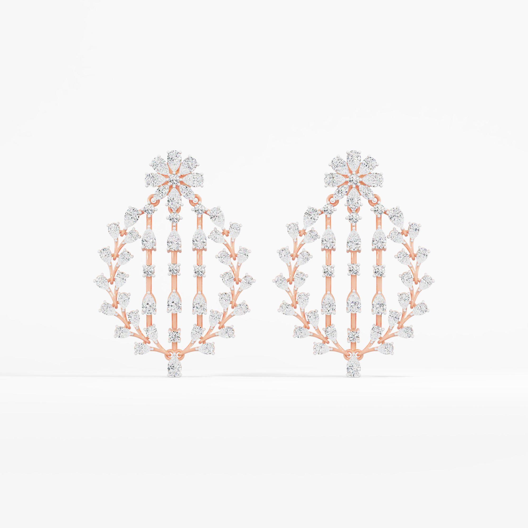 Chandelier Floral Dangle Earrings