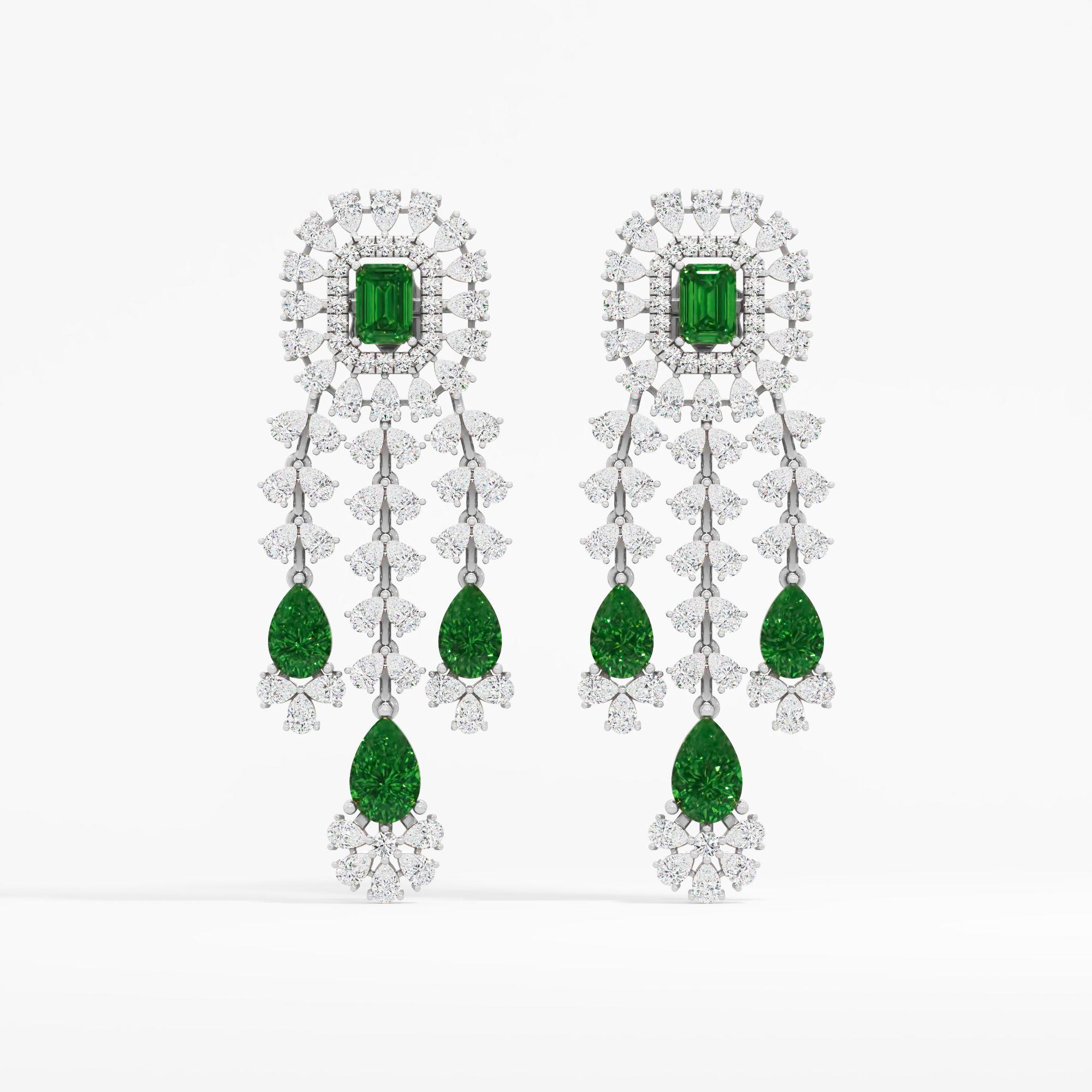 Viridian Fountain Emerald Earrings