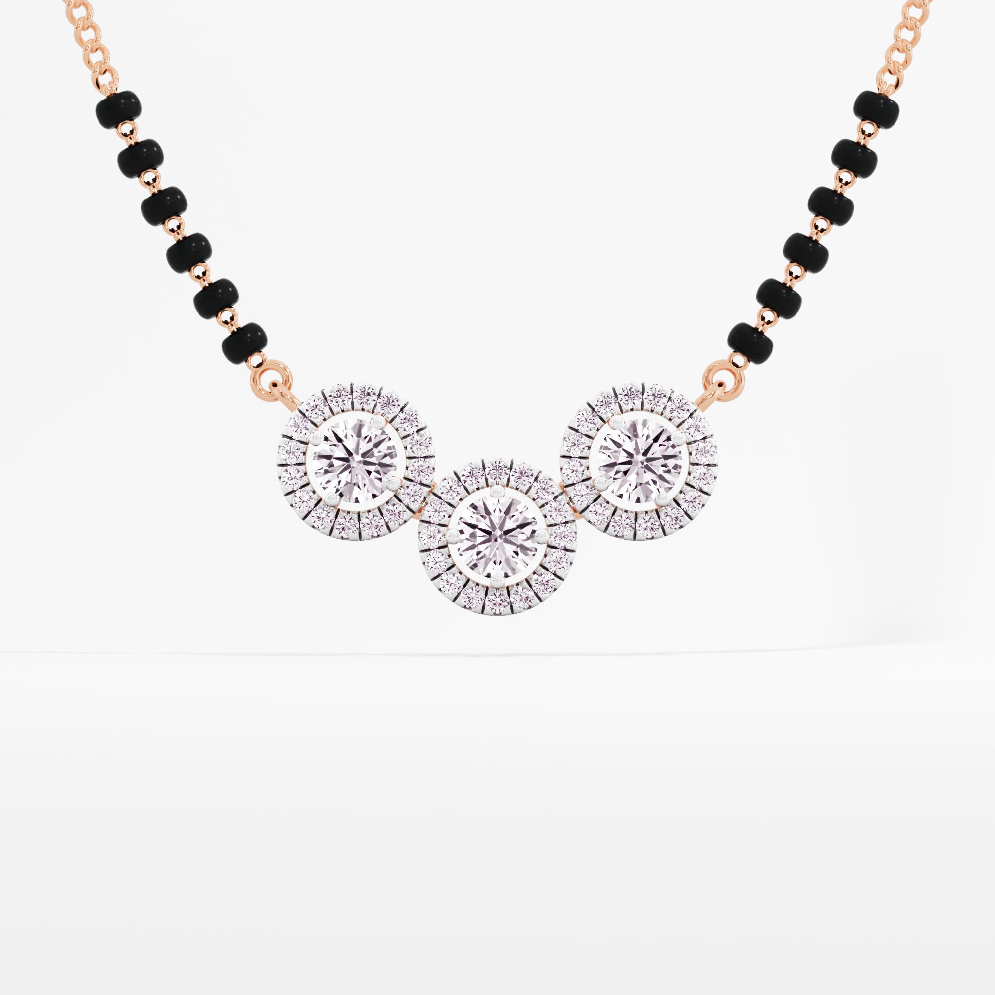 Trident Harmony 3 Stone Halo Mangalsutra