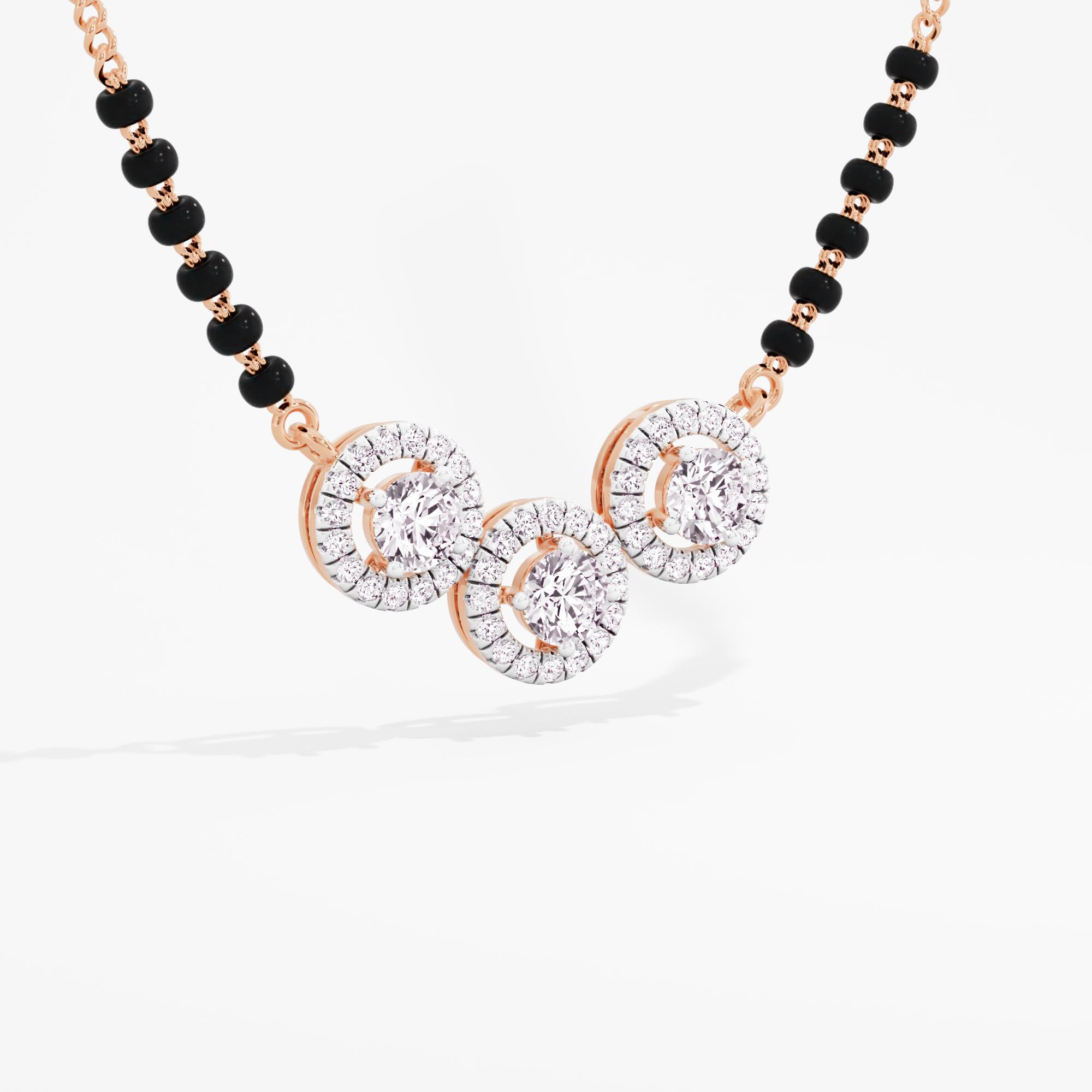 Trident Harmony 3 Stone Halo Mangalsutra