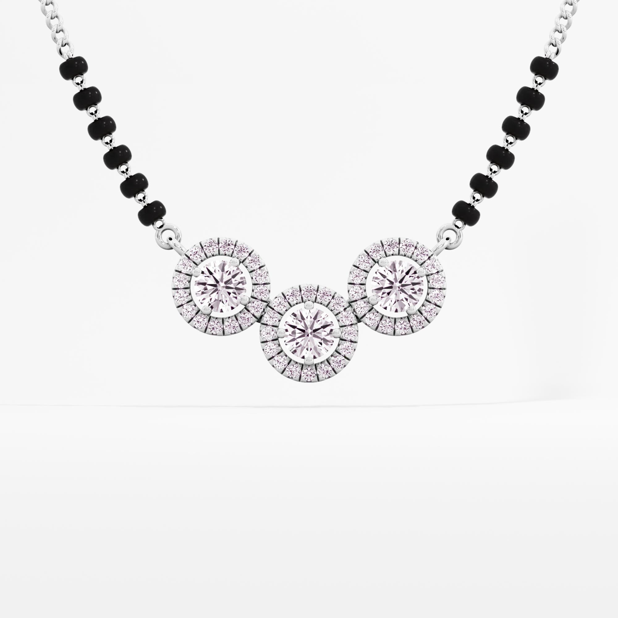 Trident Harmony 3 Stone Halo Mangalsutra
