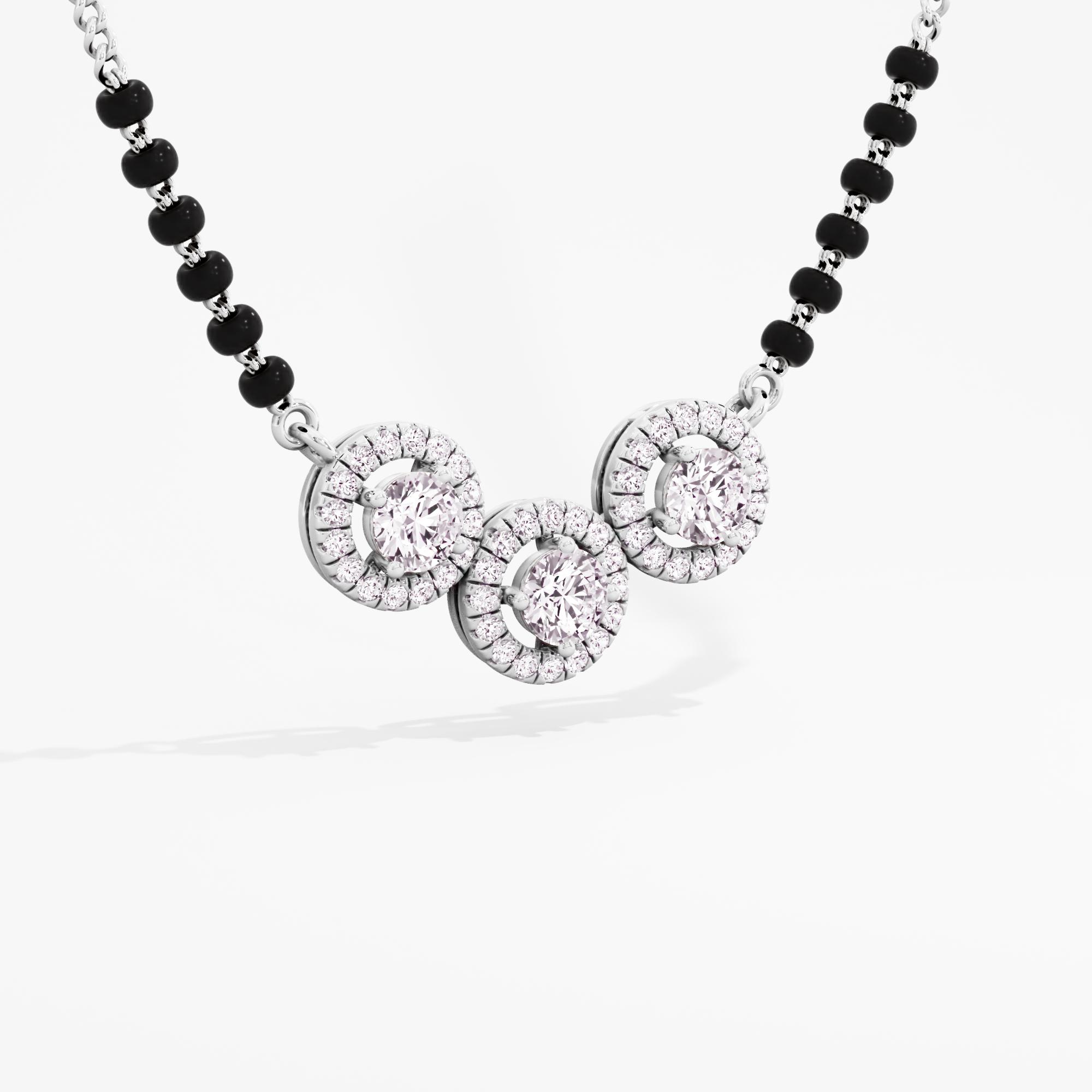 Trident Harmony 3 Stone Halo Mangalsutra