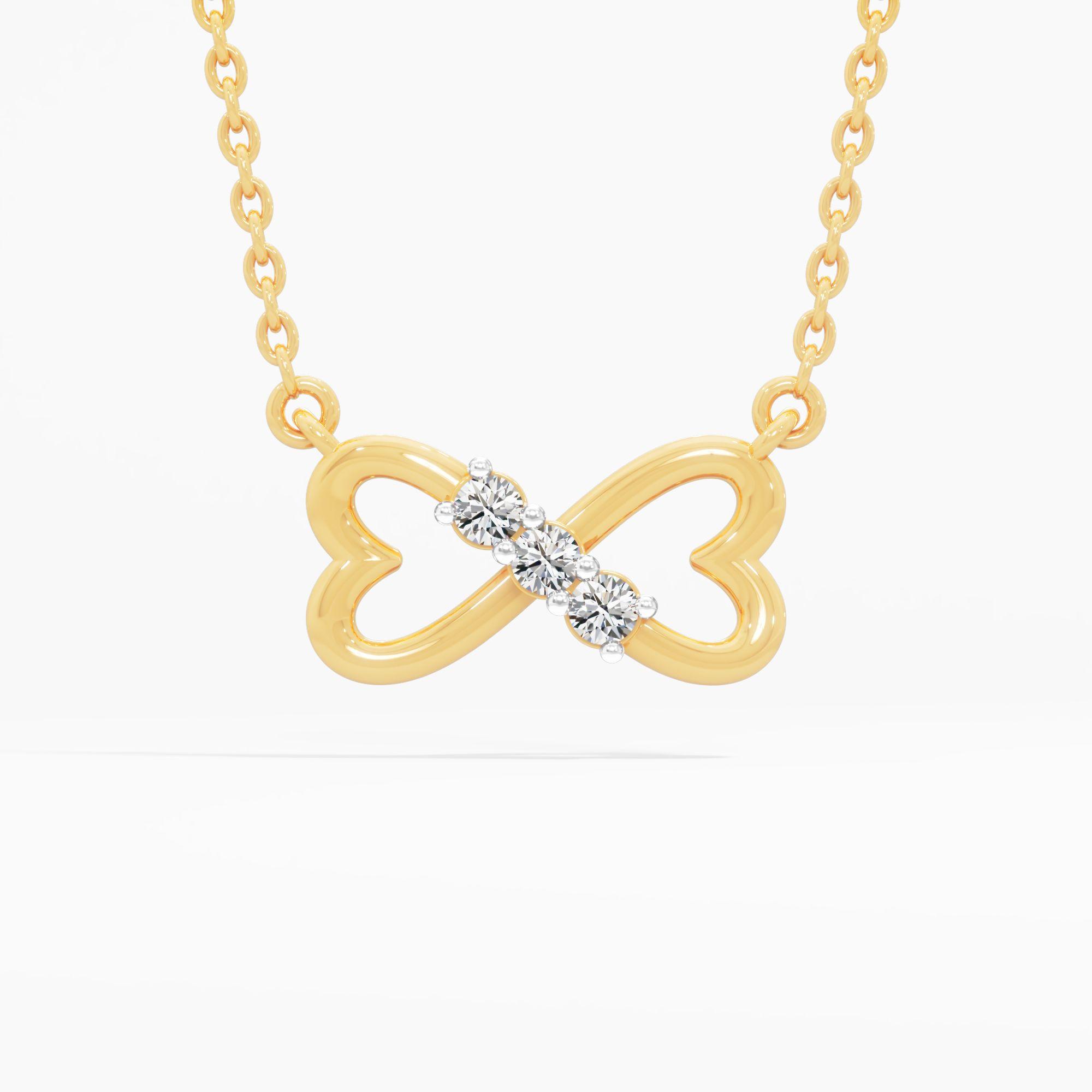 Three Stone Infinity Heart Pendant