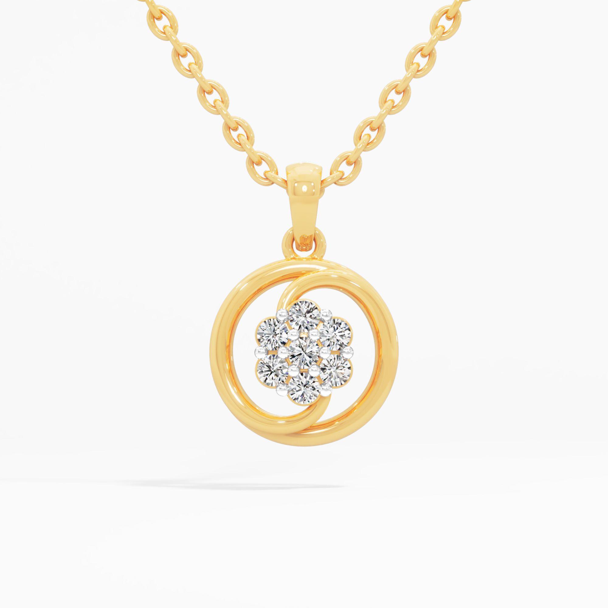 Swirling Floral Diamond Pendant
