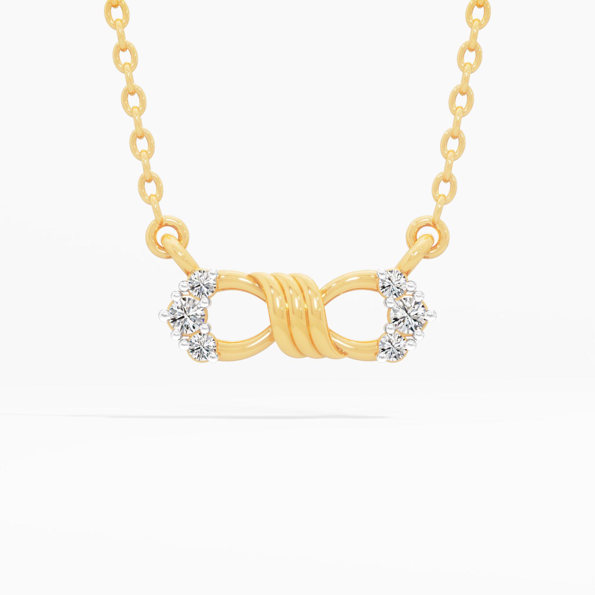 Twisted Knot Diamond Pendant