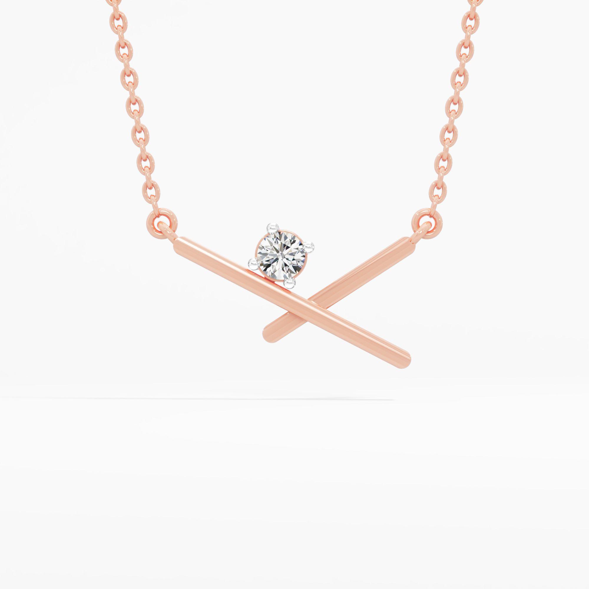 Modern 'X' Motif Solitaire Pendant