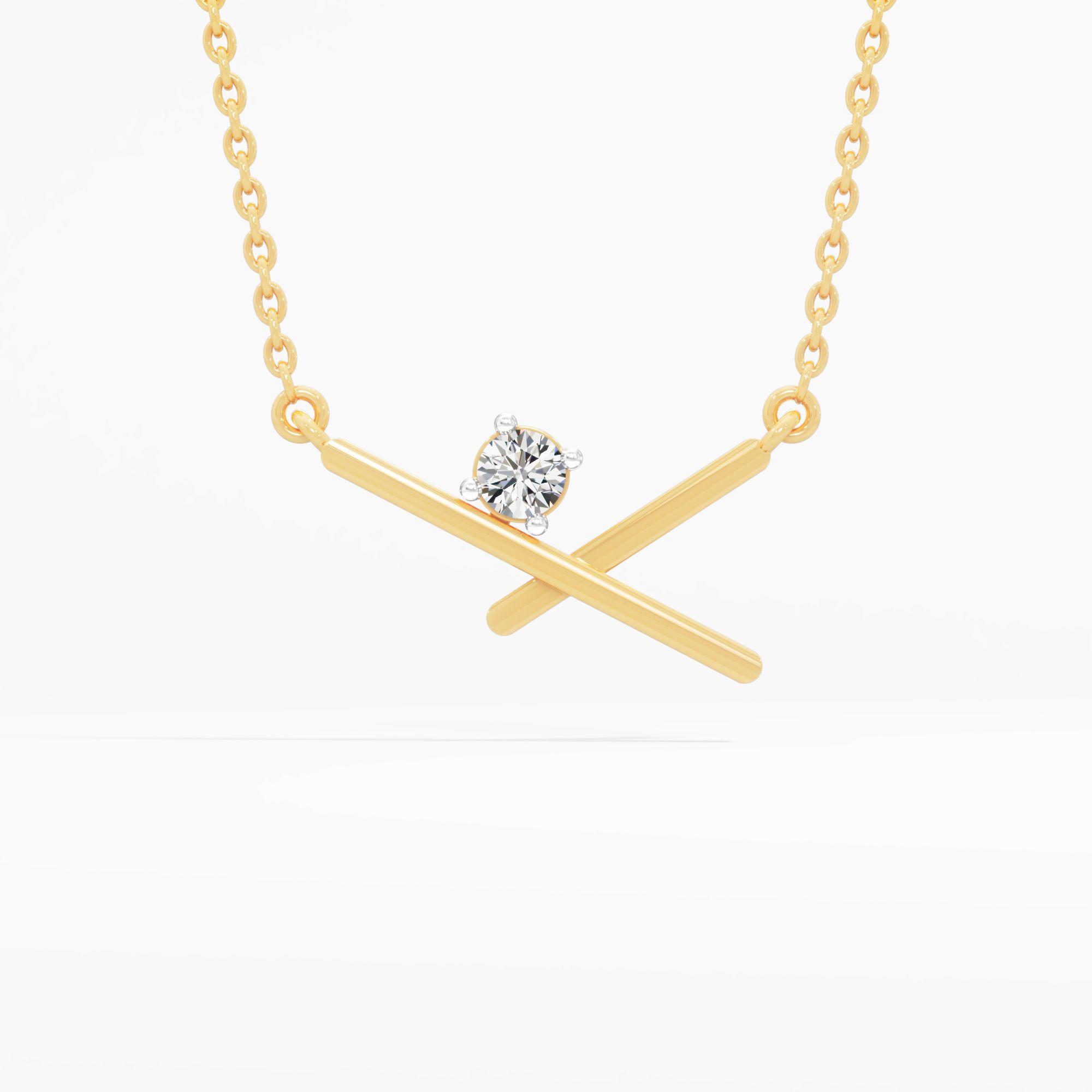 Modern 'X' Motif Solitaire Pendant