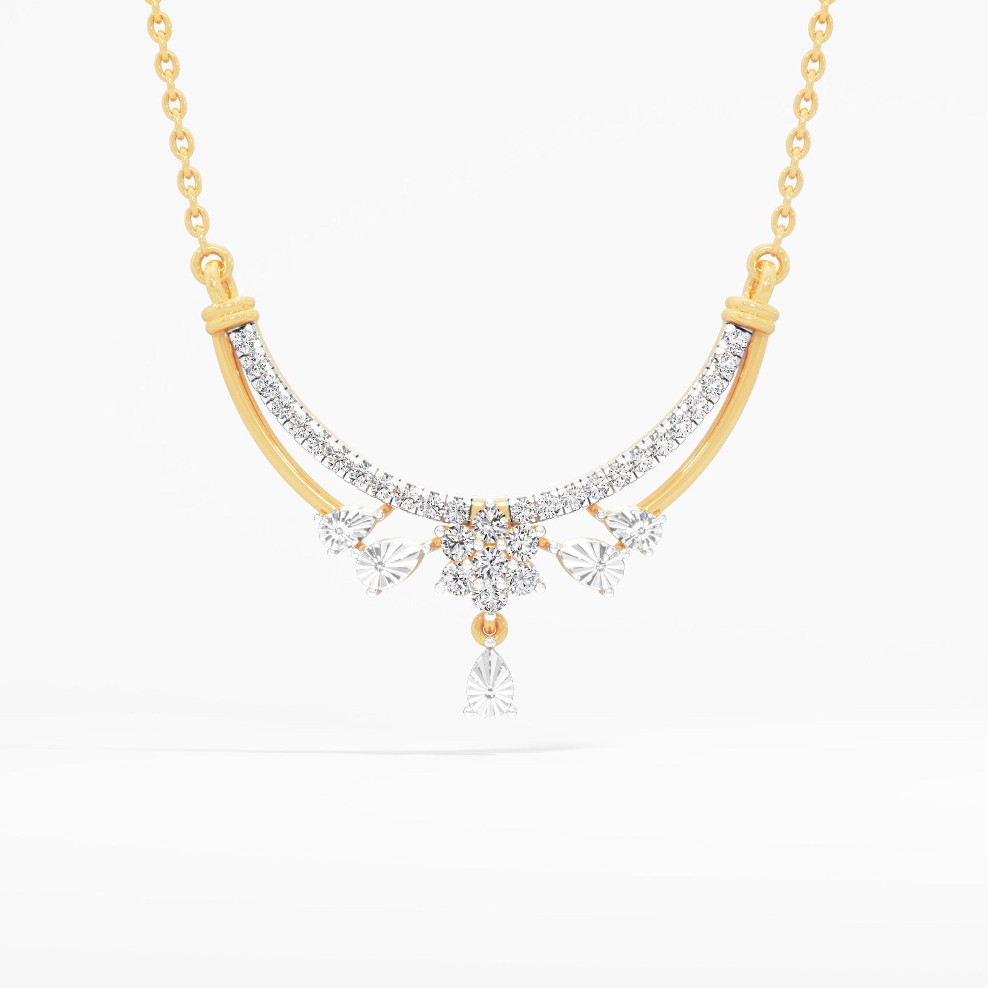 Floral Drop Arc Pendant